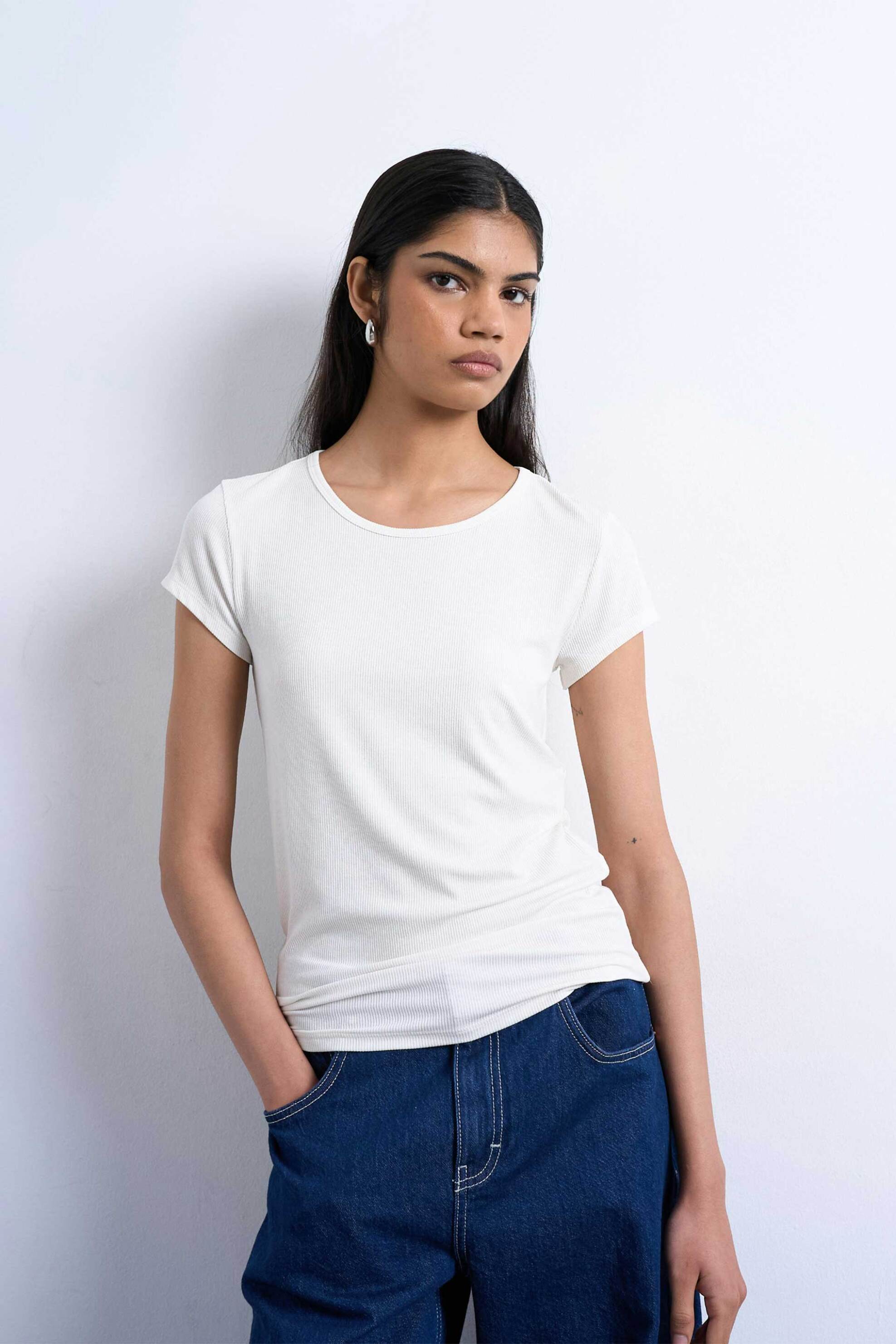 Topshop γυναικείο T-shirt μονόχρωμο "Tspremium" - 31000567 Λευκό