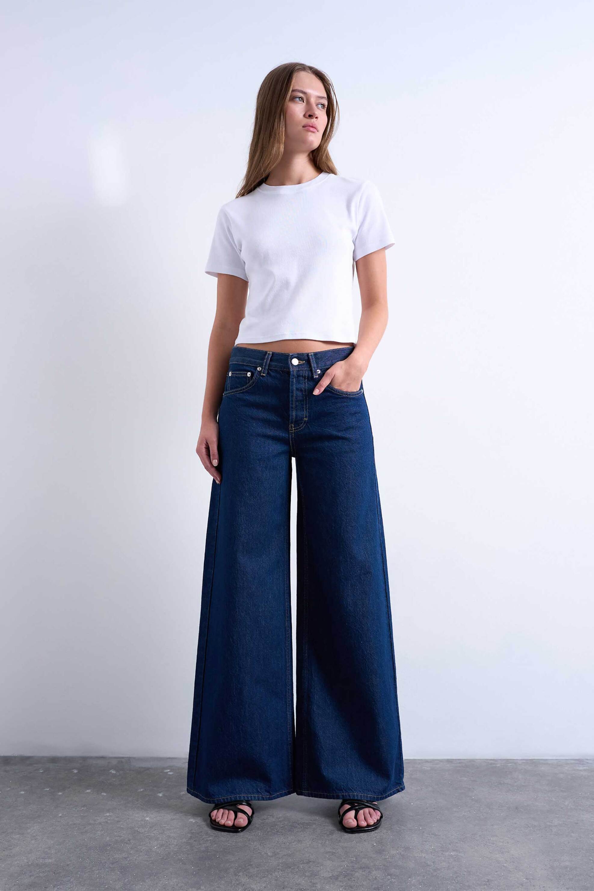 Topshop γυναικείο τζιν παντελόνι Wide Fit "Tsclara" - 31000698 Denim Blue Σκούρο