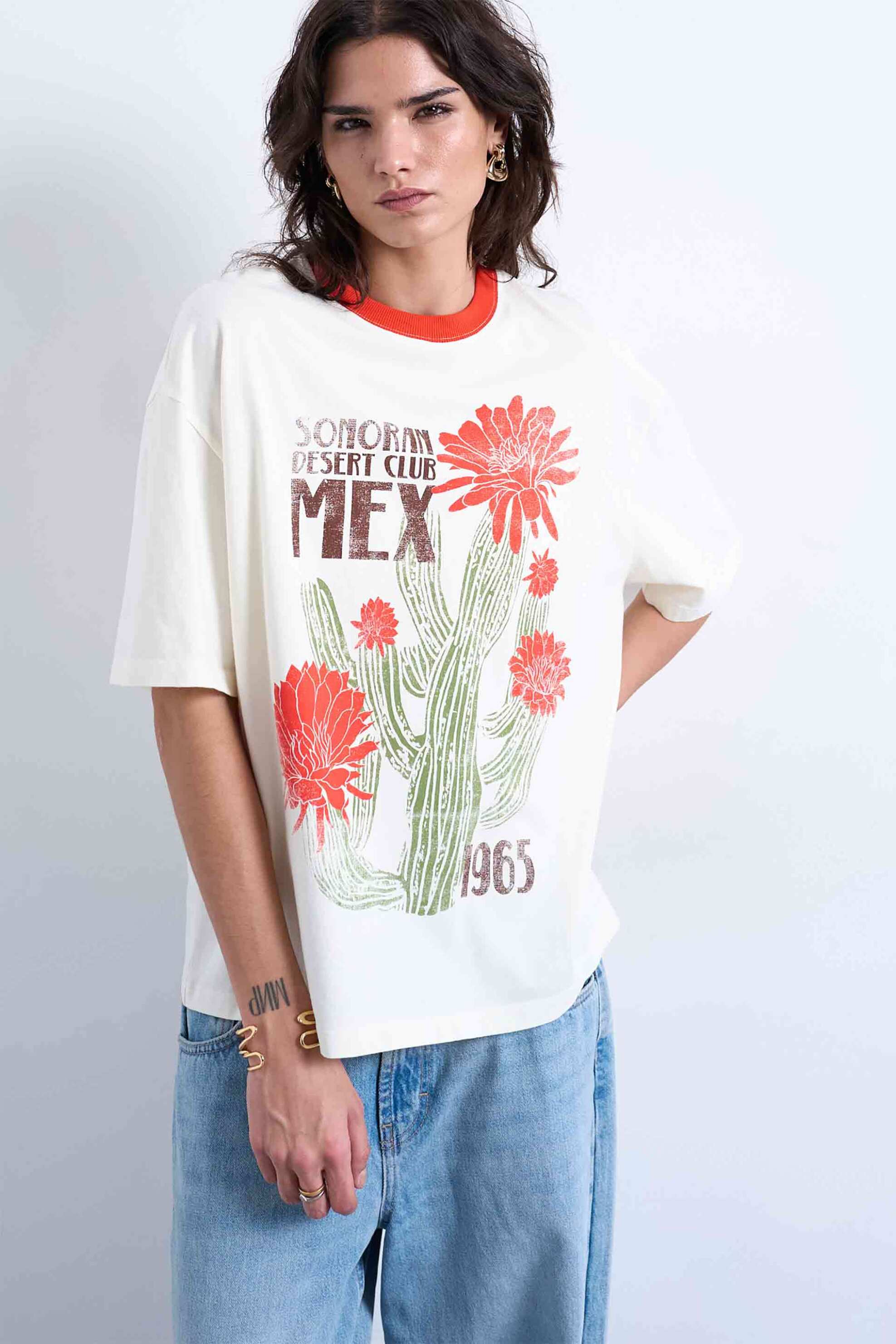 Topshop γυναικείο T-shirt με print "Tsemily" - 31000819 Λευκό