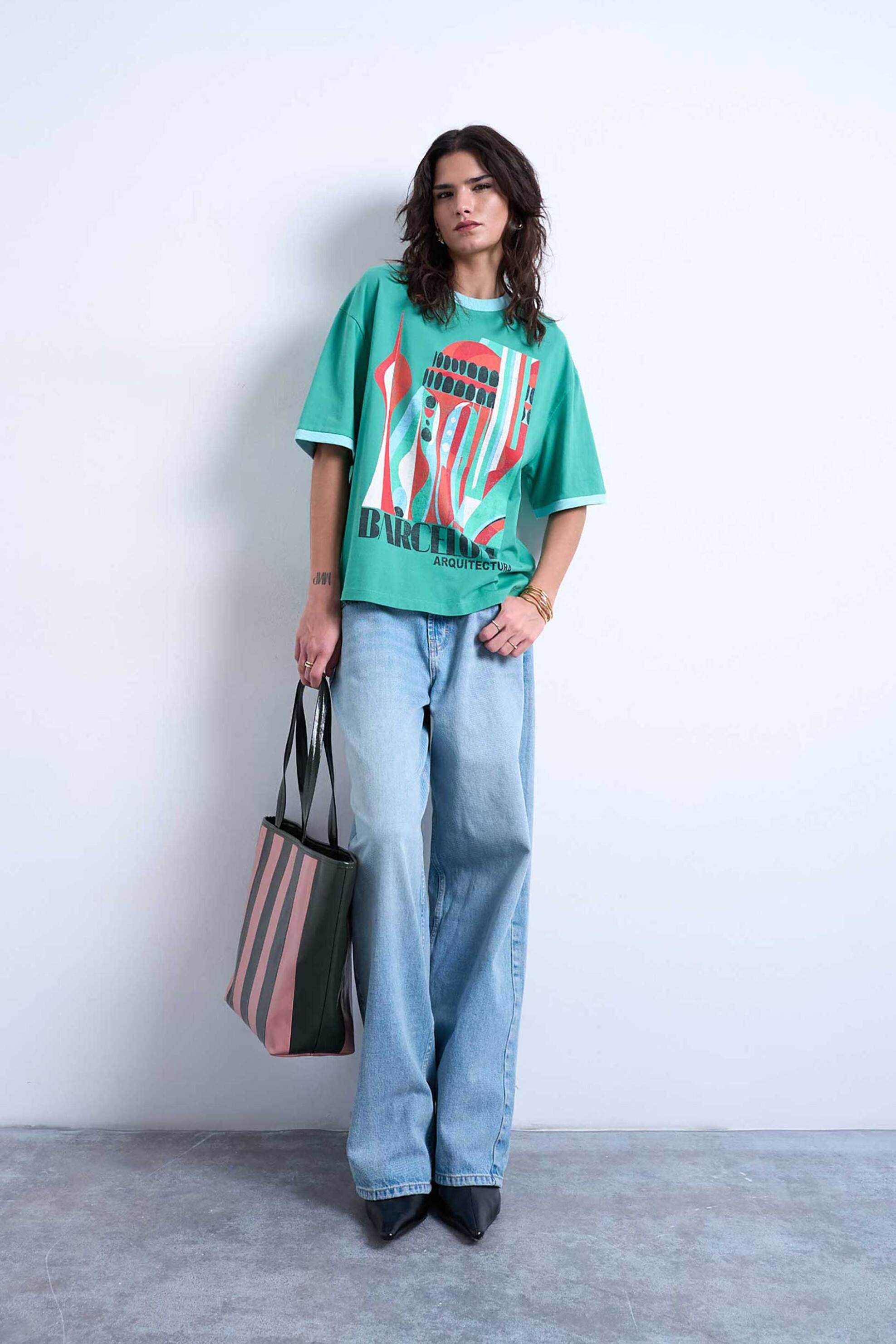 Topshop γυναικείο T-shirt με print "Tsemily" - 31000819 Πράσινο φωτογραφία