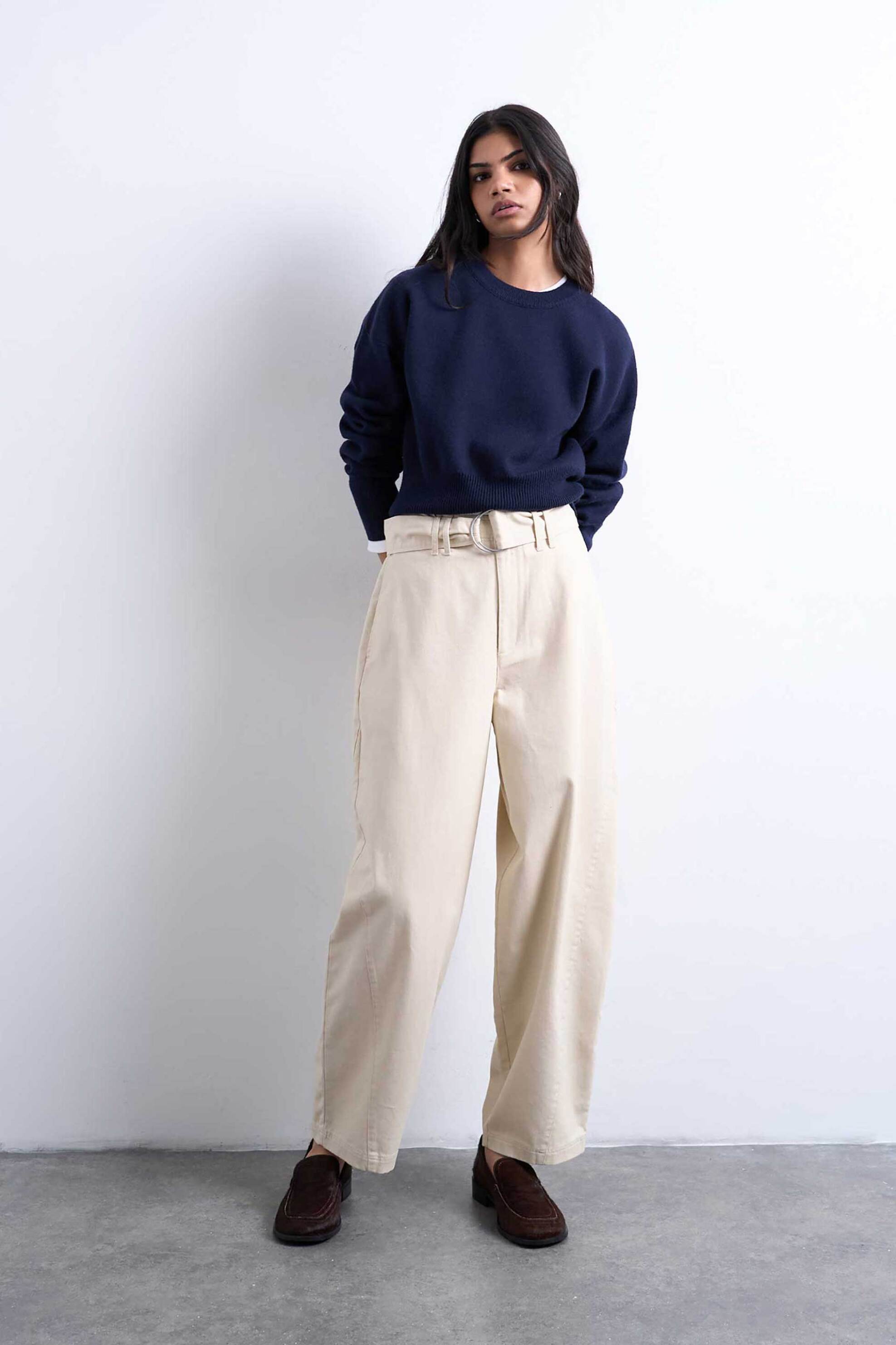 Topshop γυναικείο παντελόνι Regular Fit "Tsbelly" - 31000841 Εκρού