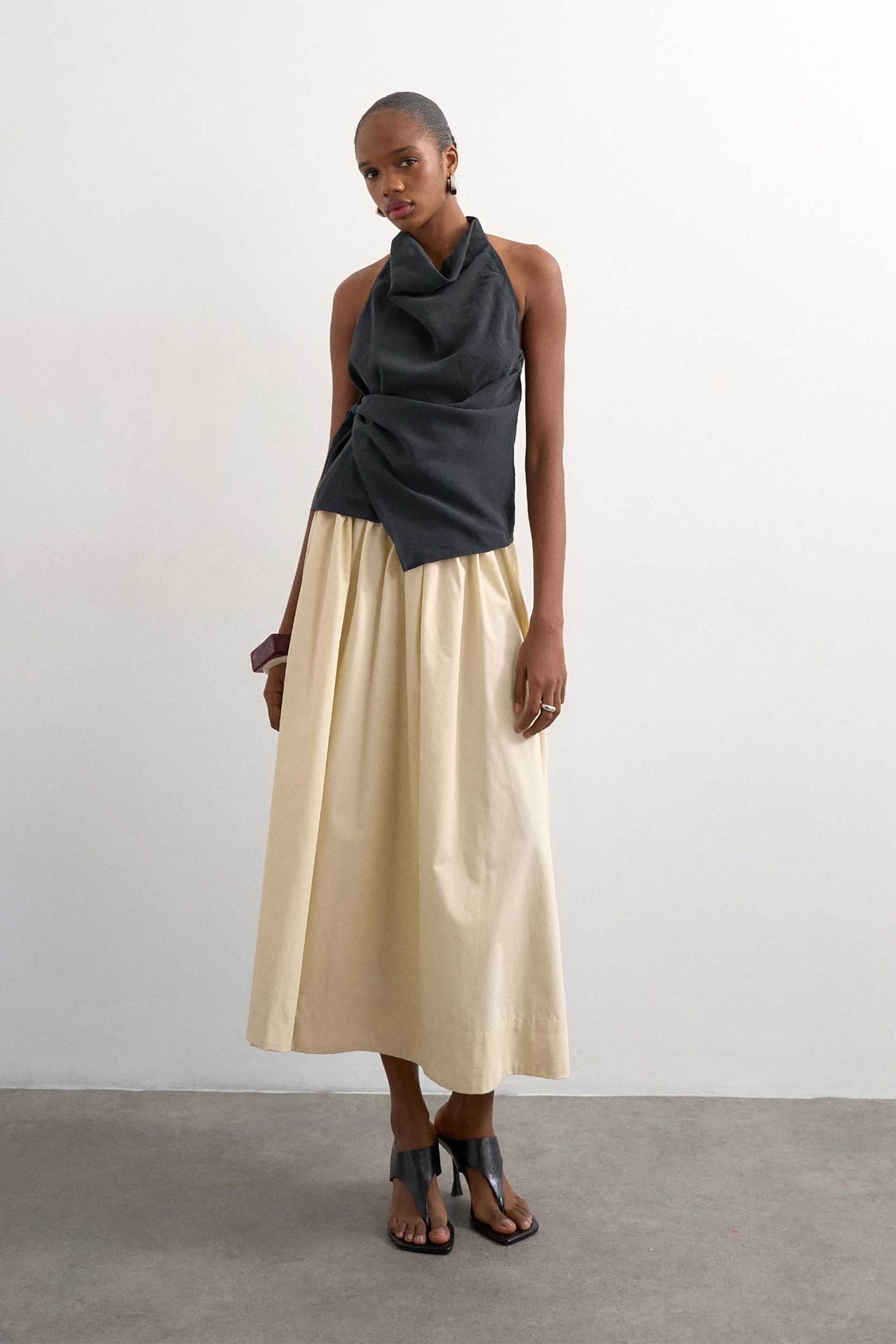 Topshop γυναικεία midi φούστα "Tssally" - 31000881 Κίτρινο Pastel