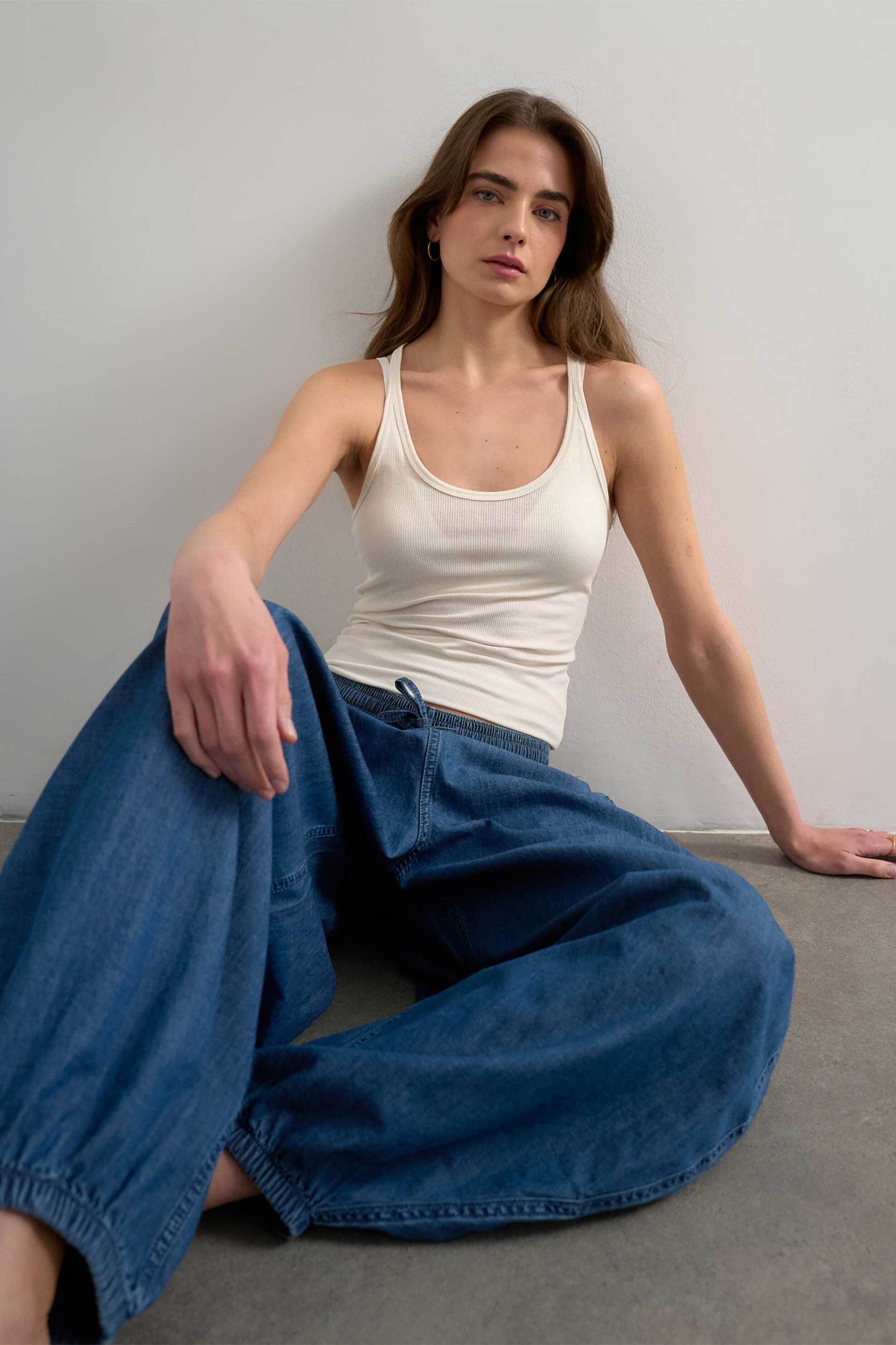 Topshop γυναικεία μπλούζα ribbed "EA" - 31000858 Λευκό φωτογραφία