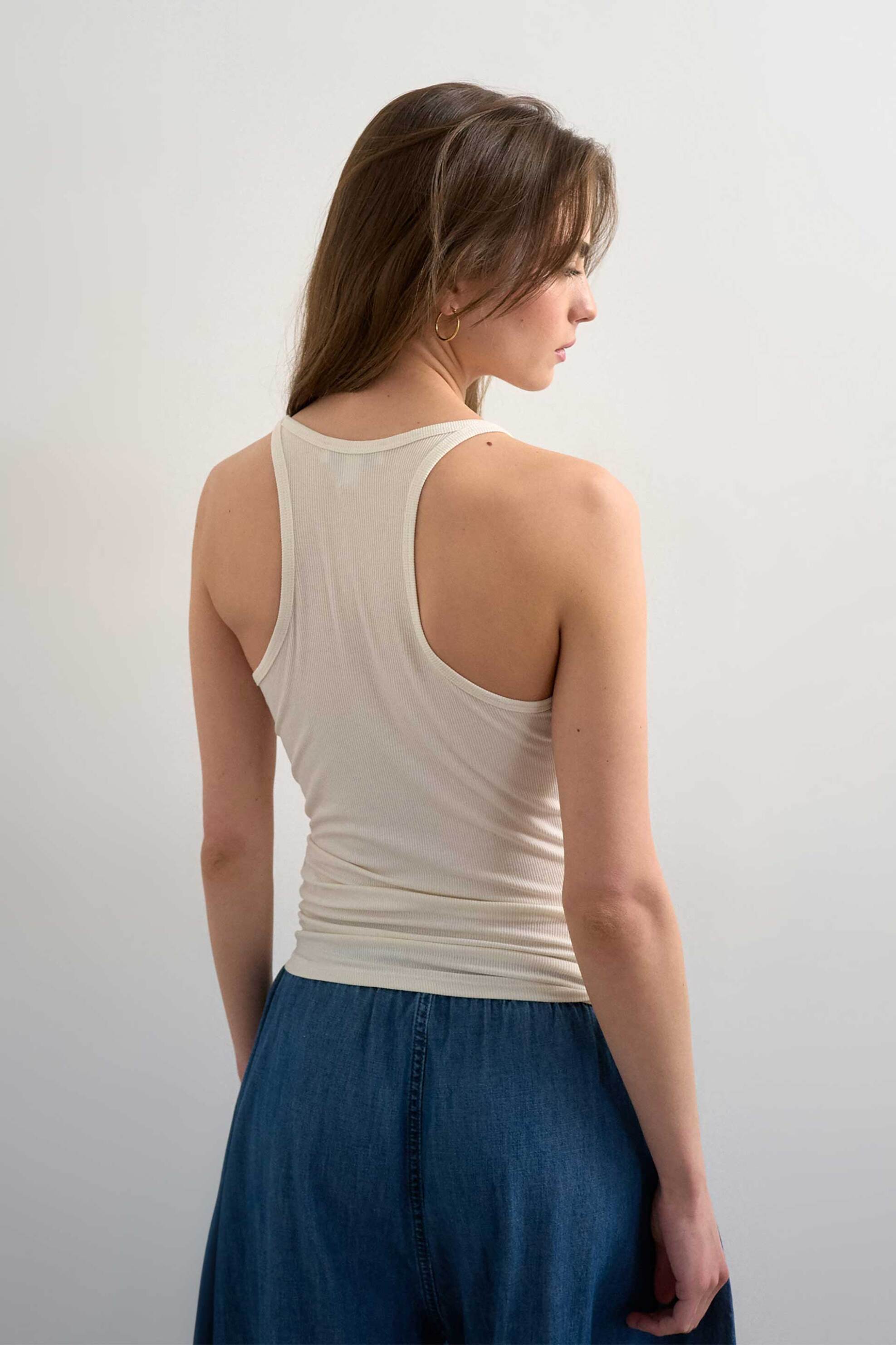 Topshop γυναικεία μπλούζα ribbed "EA" - 31000858 Λευκό φωτογραφία