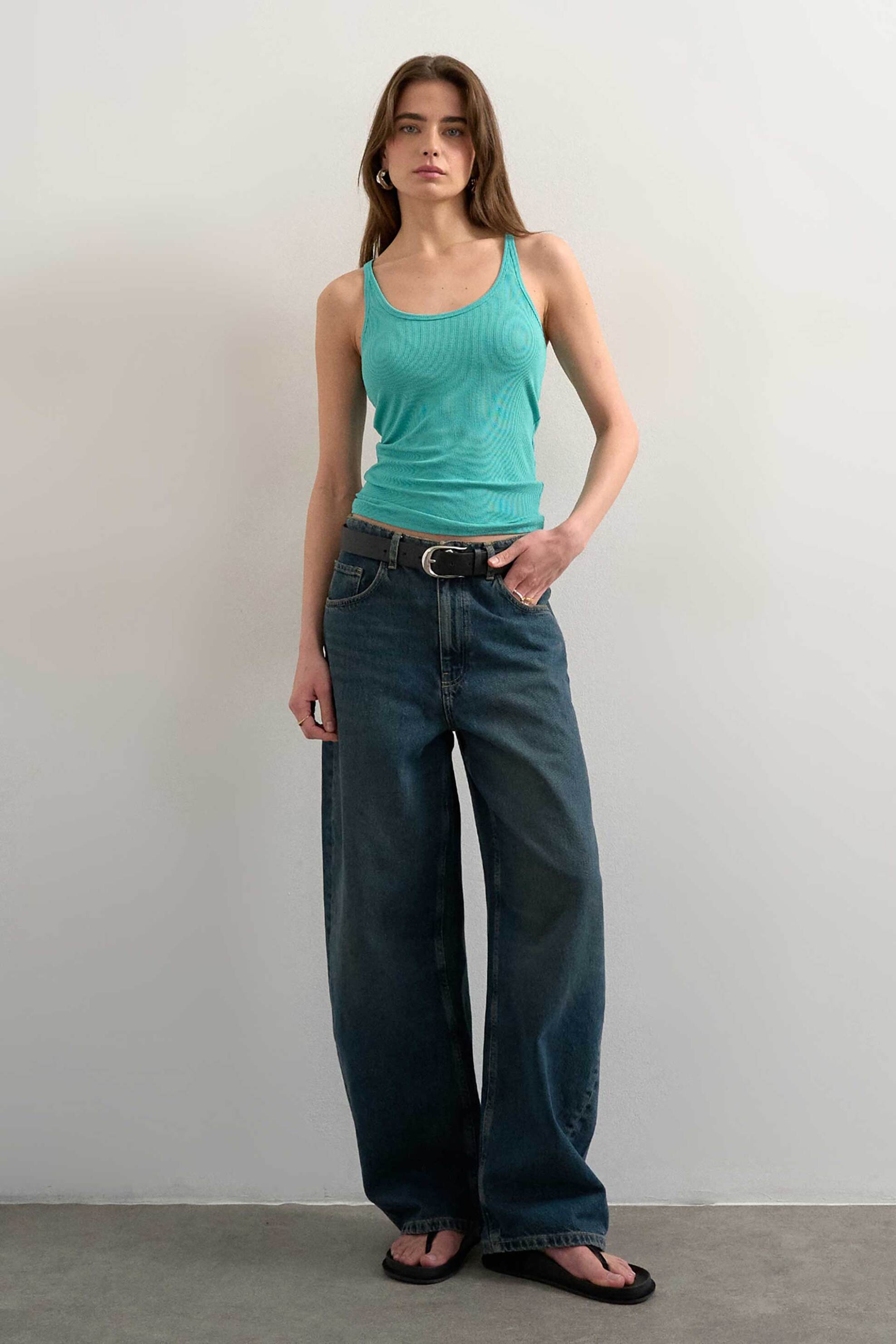 Topshop γυναικεία μπλούζα ribbed "EA" - 31000858 Γκρι φωτογραφία