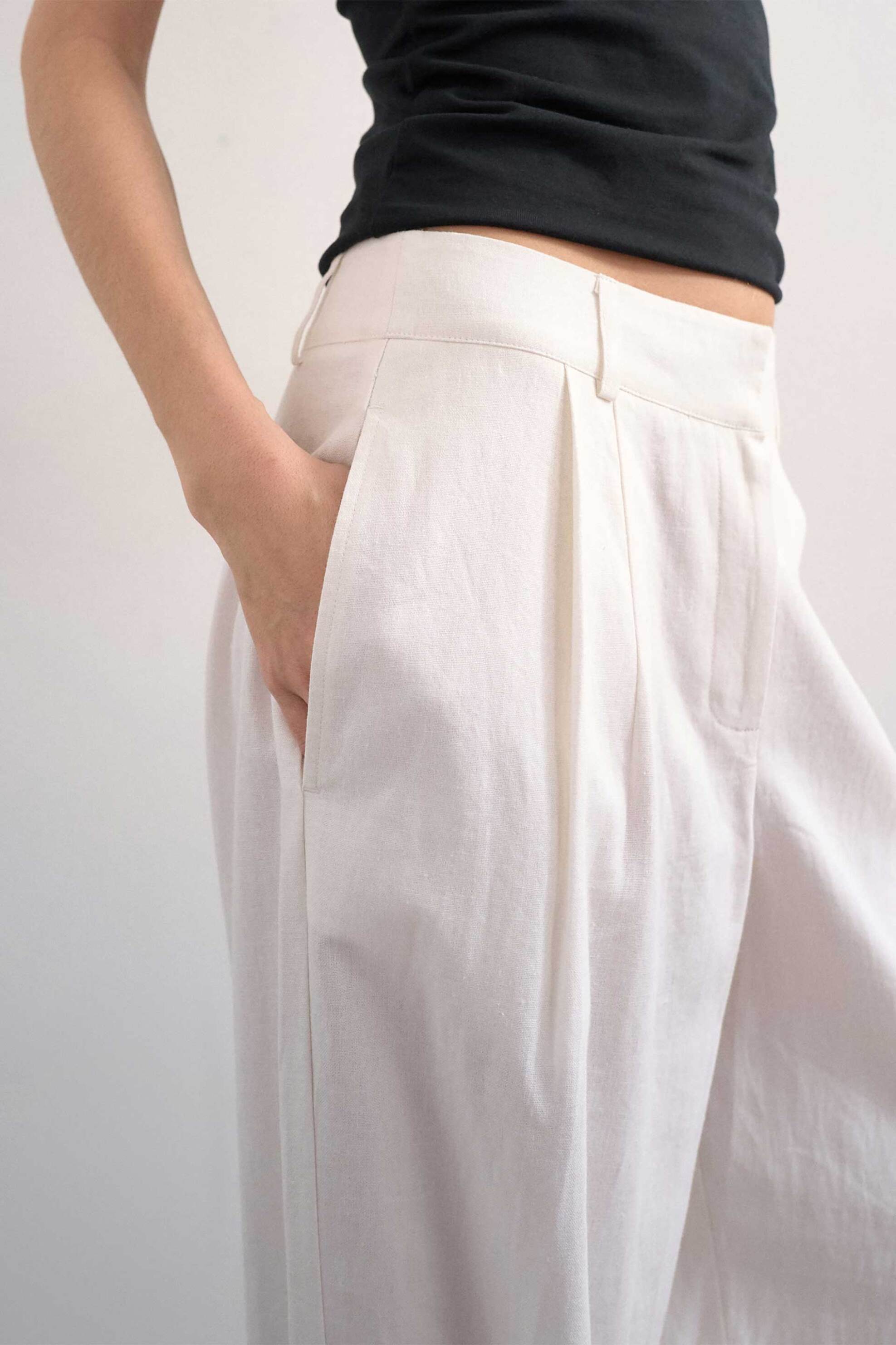 Topshop Γυναικείο Παντελόνι Barrel Fit Bina - 31000842 Λευκό
