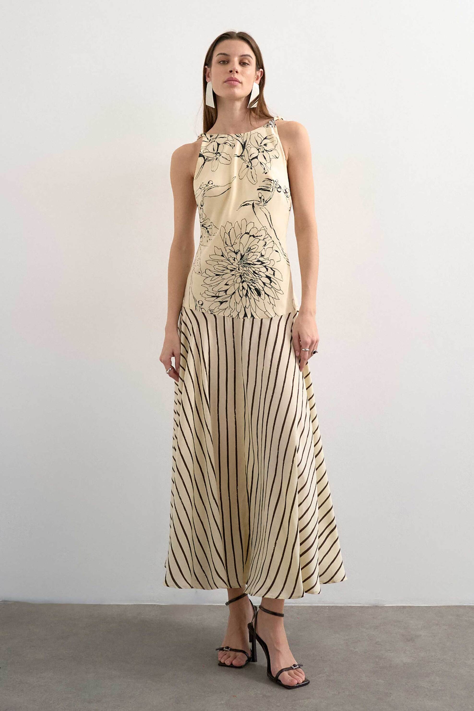 Topshop γυναικείο maxi φόρεμα "Mille" - 31000734 Εκρού