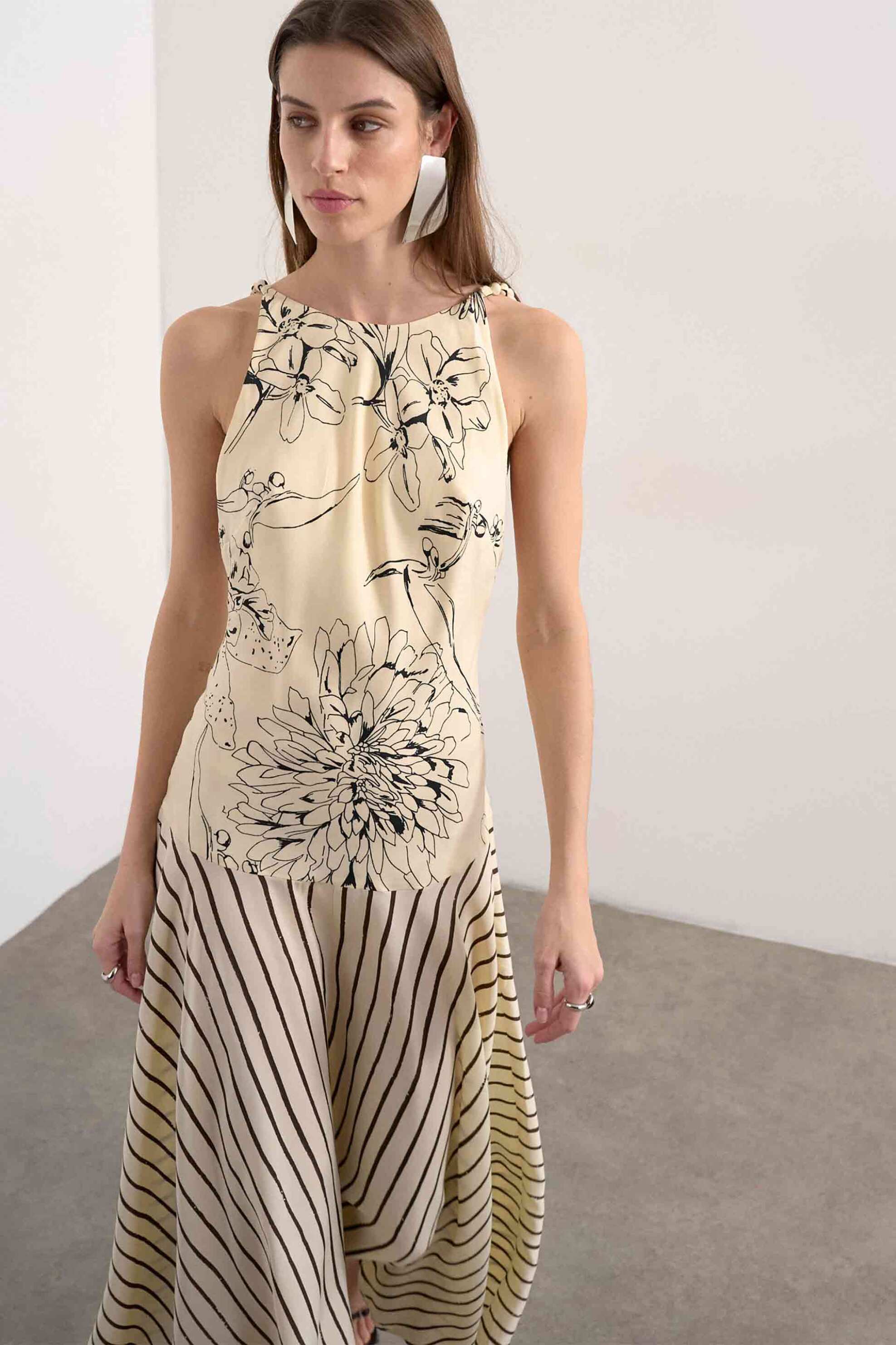 TOPSHOP Topshop γυναικείο maxi φόρεμα "Mille" - 31000734 Εκρού - 2