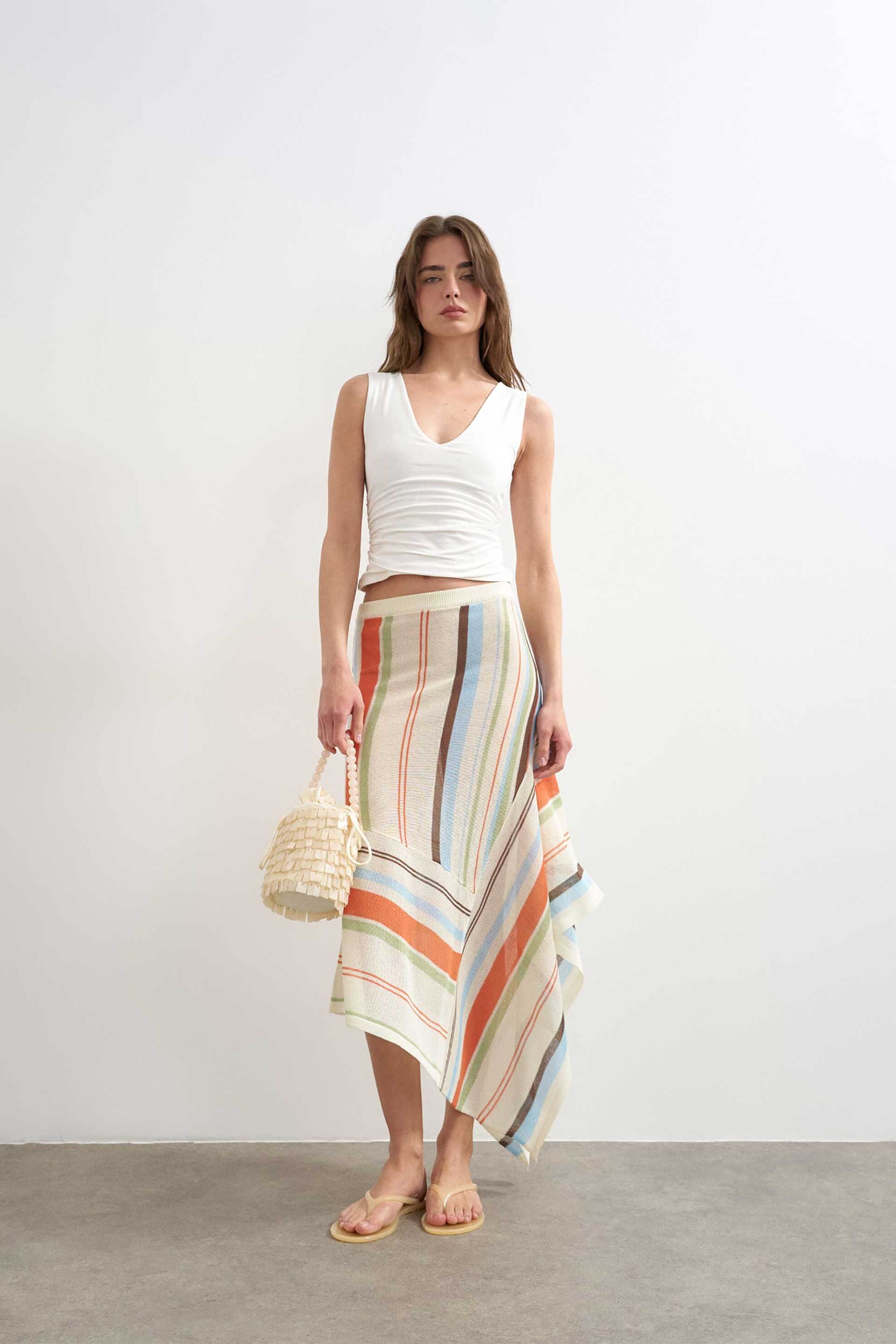 Topshop γυναικείο τοπ αμάνικο με V λαιμόκοψη 