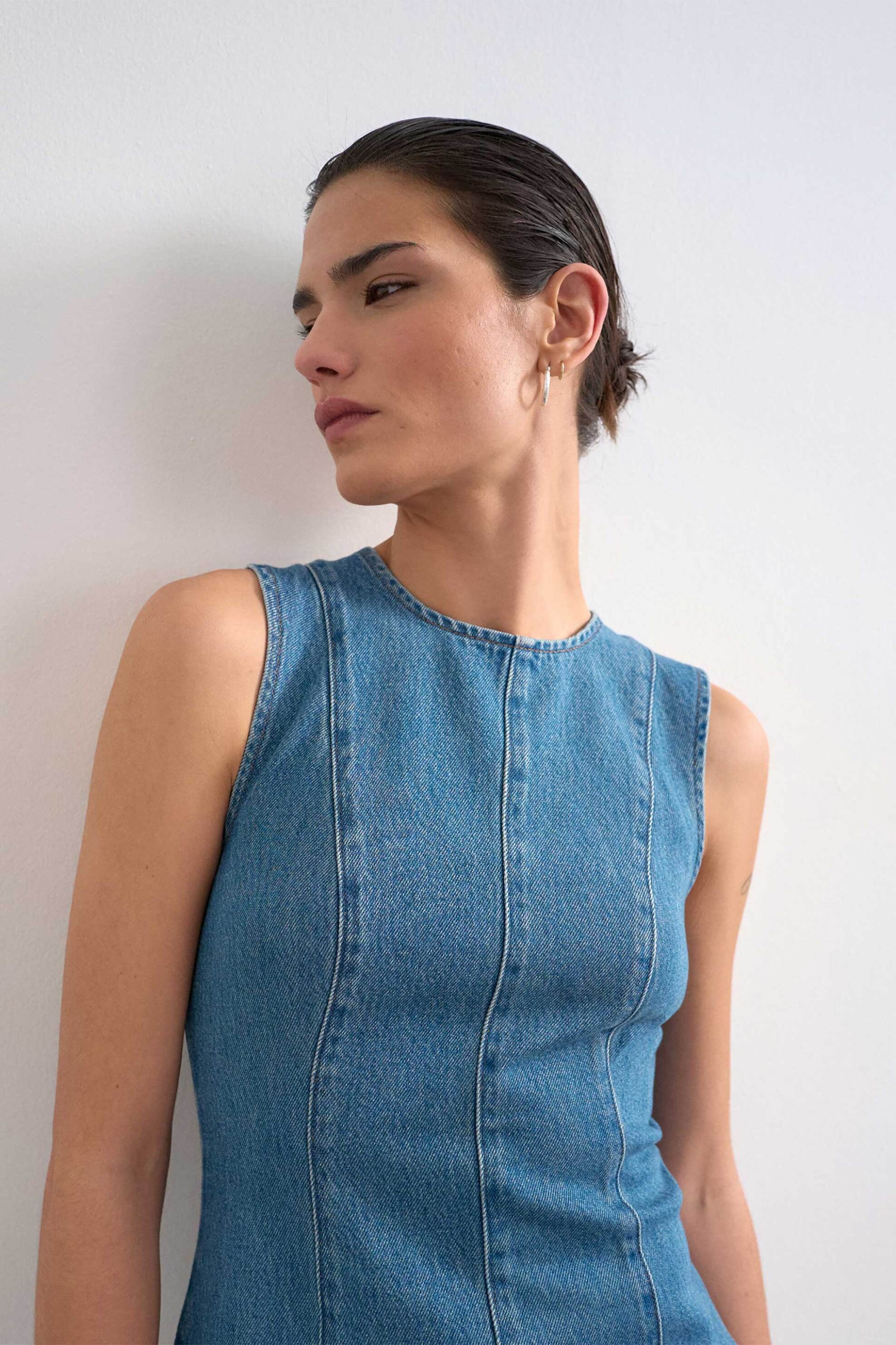 Topshop γυναικείο mini φόρεμα denim 