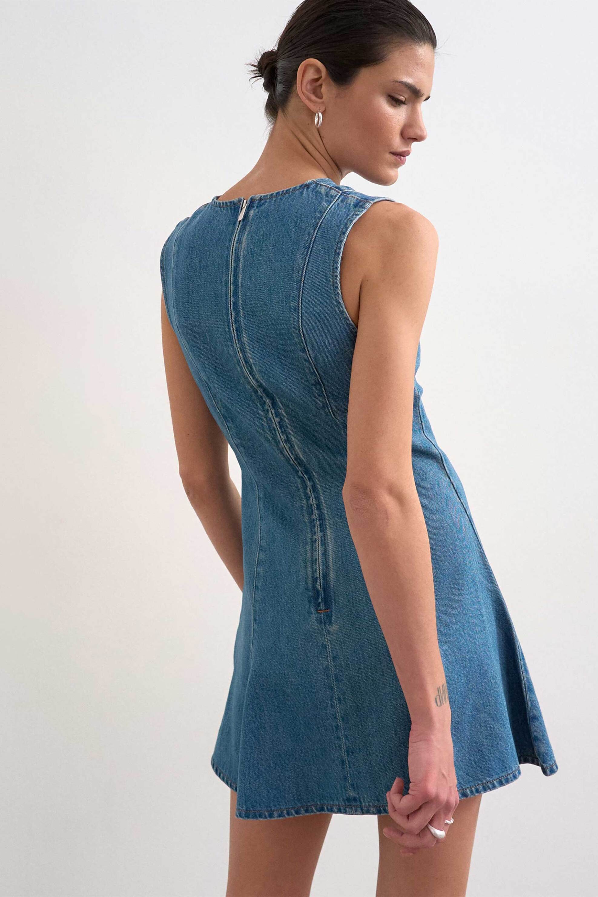 Topshop Γυναικείο Mini Φόρεμα Denim Lena - 31001023 Blue