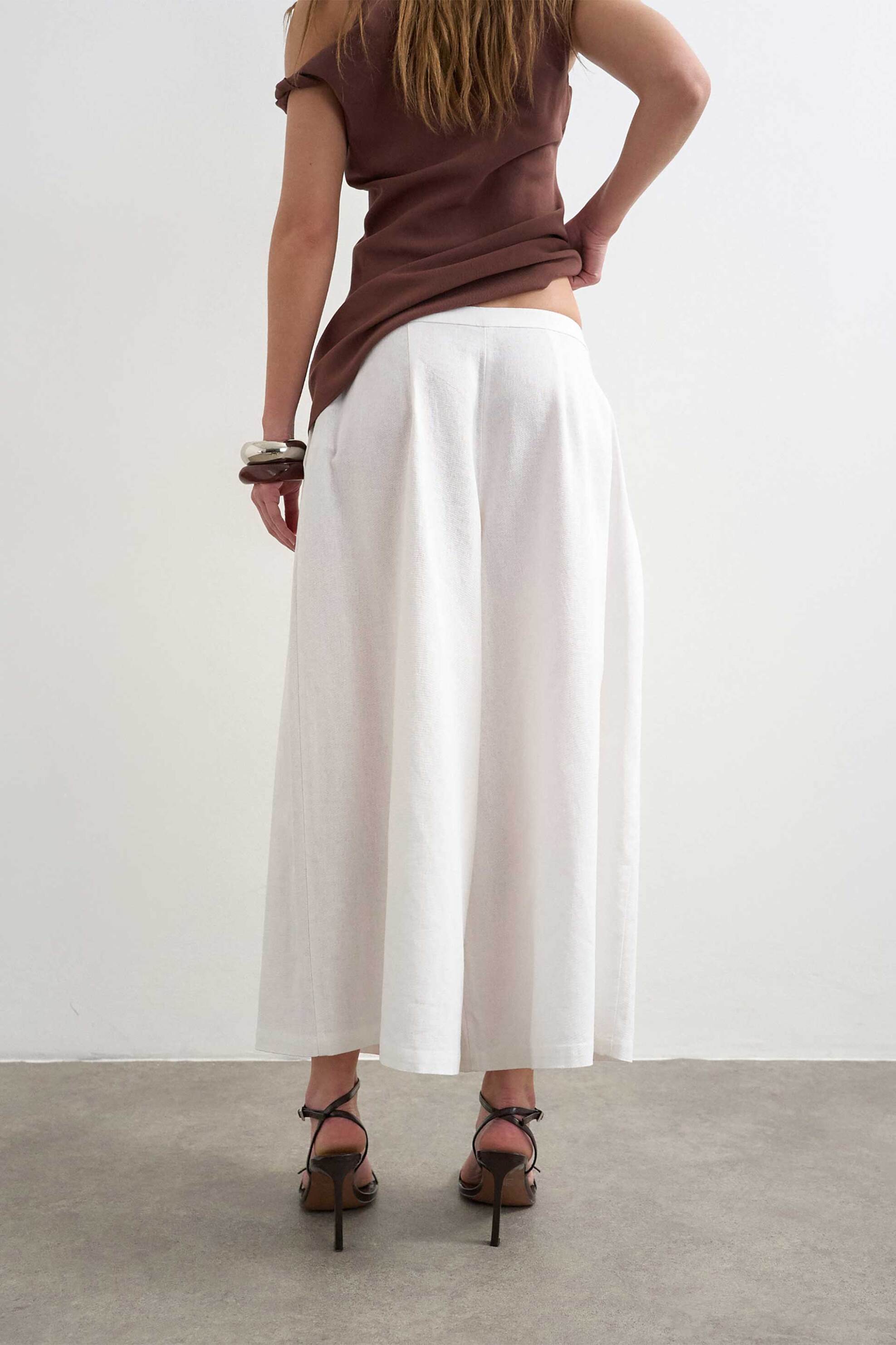 Topshop Γυναικείο Παντελόνι Culotte Malin - 31001124 Λευκό