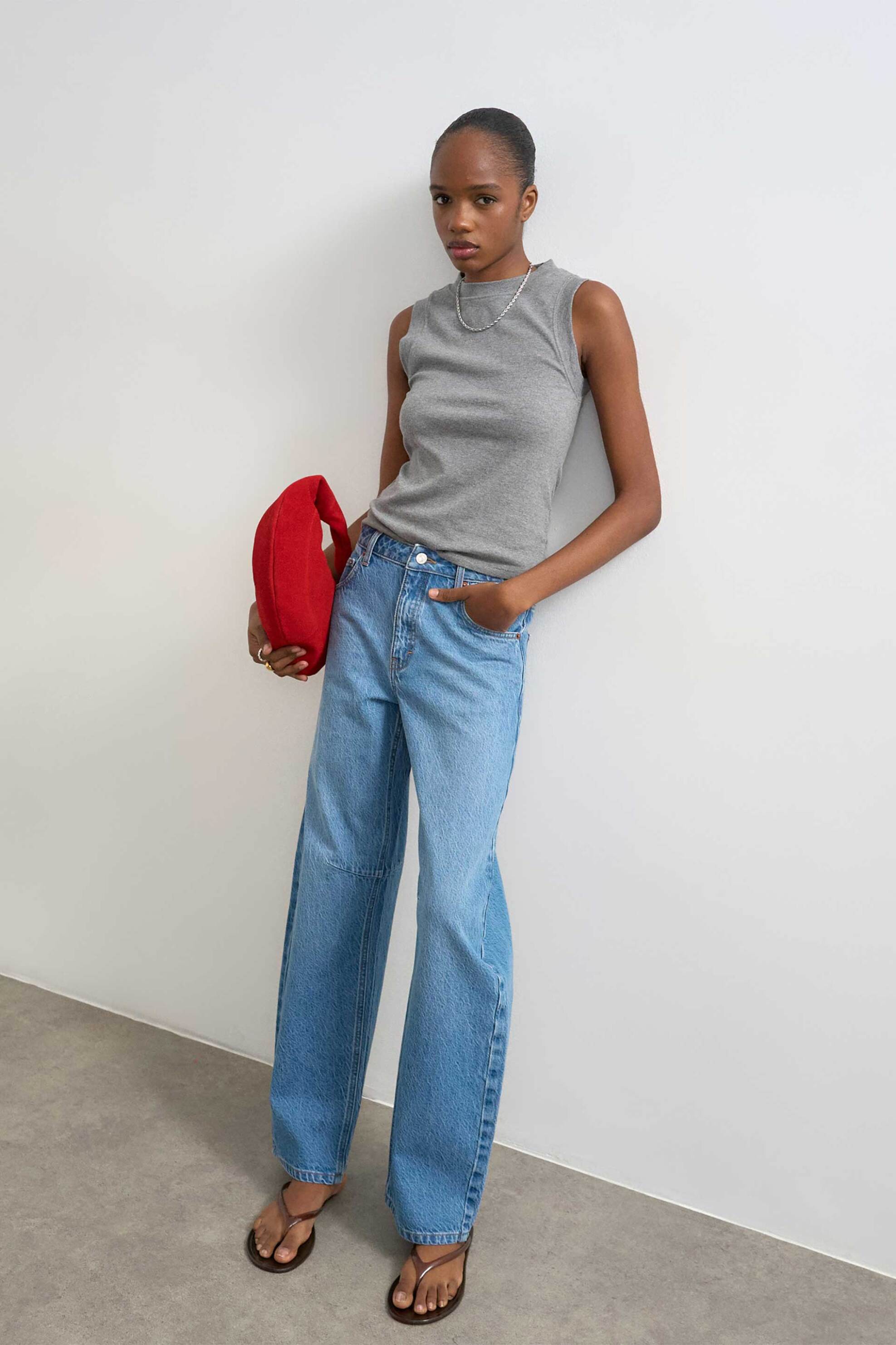 Topshop Γυναικείο Τζιν Παντελόνι Barrel Fit Alma - 31000662 Denim Blue