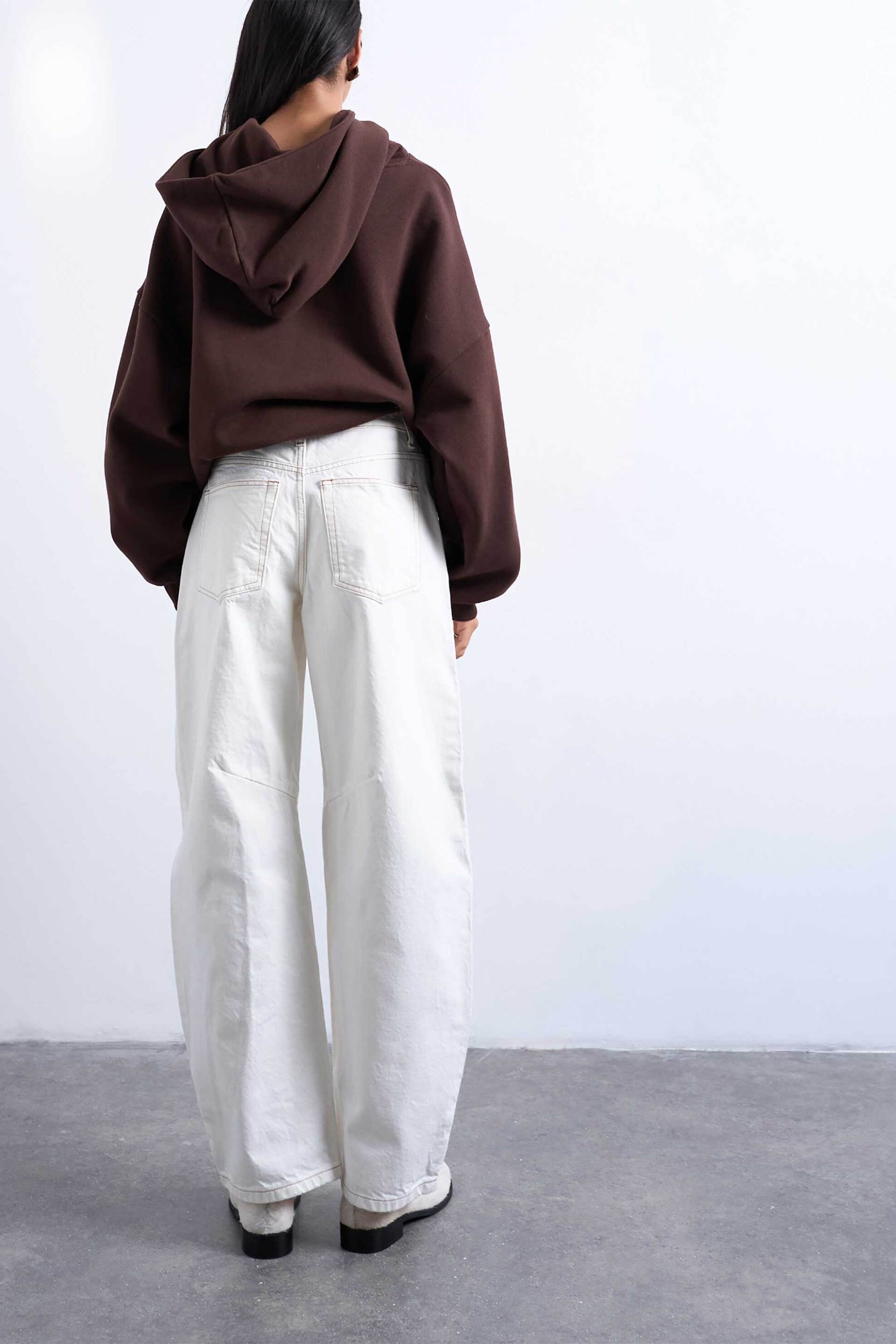 Topshop Γυναικείο Τζιν Παντελόνι Barrel Fit - 31000663 Λευκό