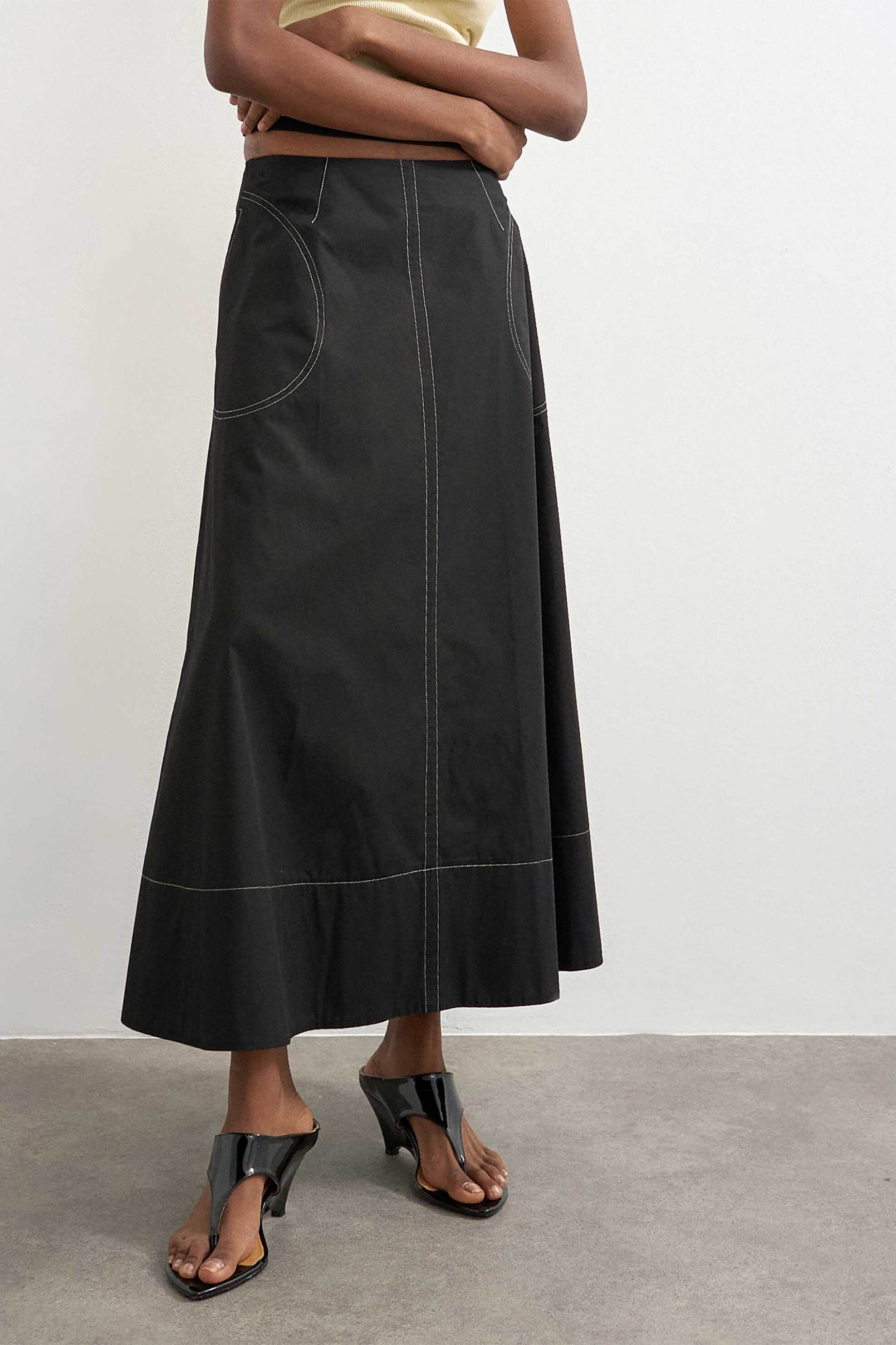 Topshop Γυναικεία Maxi Φούστα Millie - 31001693 Μαύρο