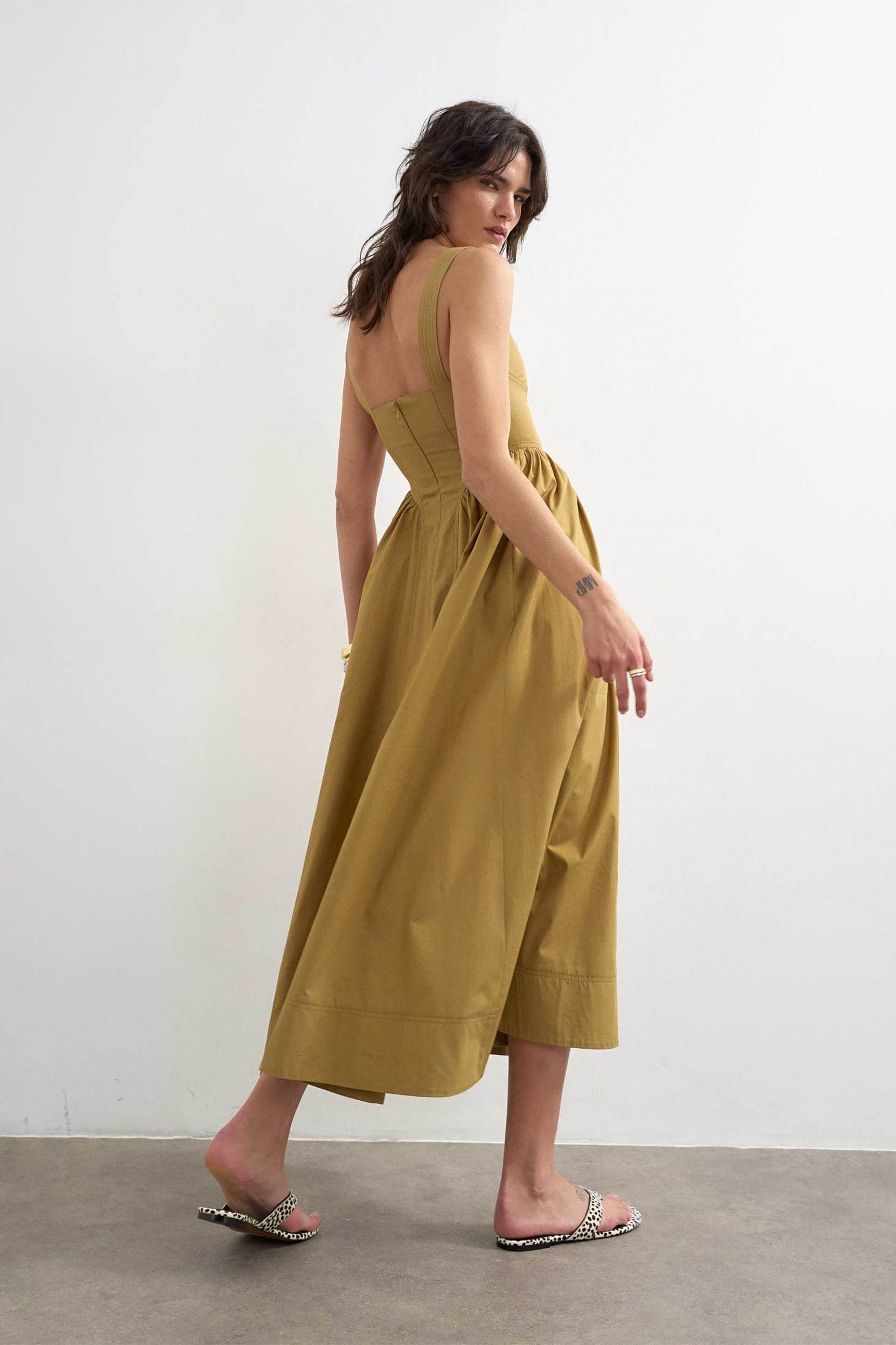 Topshop Γυναικείο Maxi Φόρεμα Millie - 31001695 Μουσταρδί