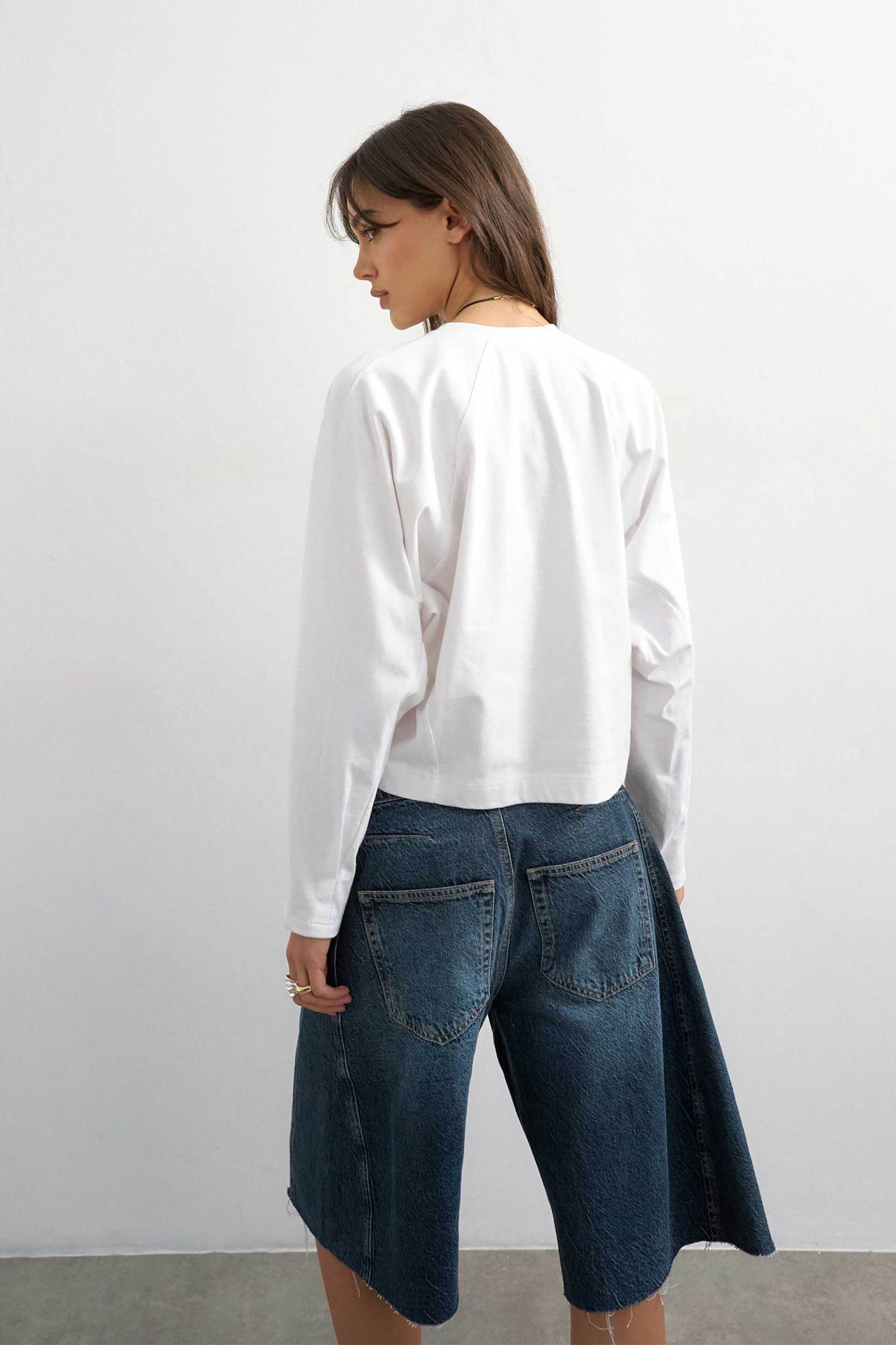 Topshop Γυναικεία Μπλούζα Μονόχρωμη με Μακρύ Μανίκι Rosa - 31001452 Εκρού