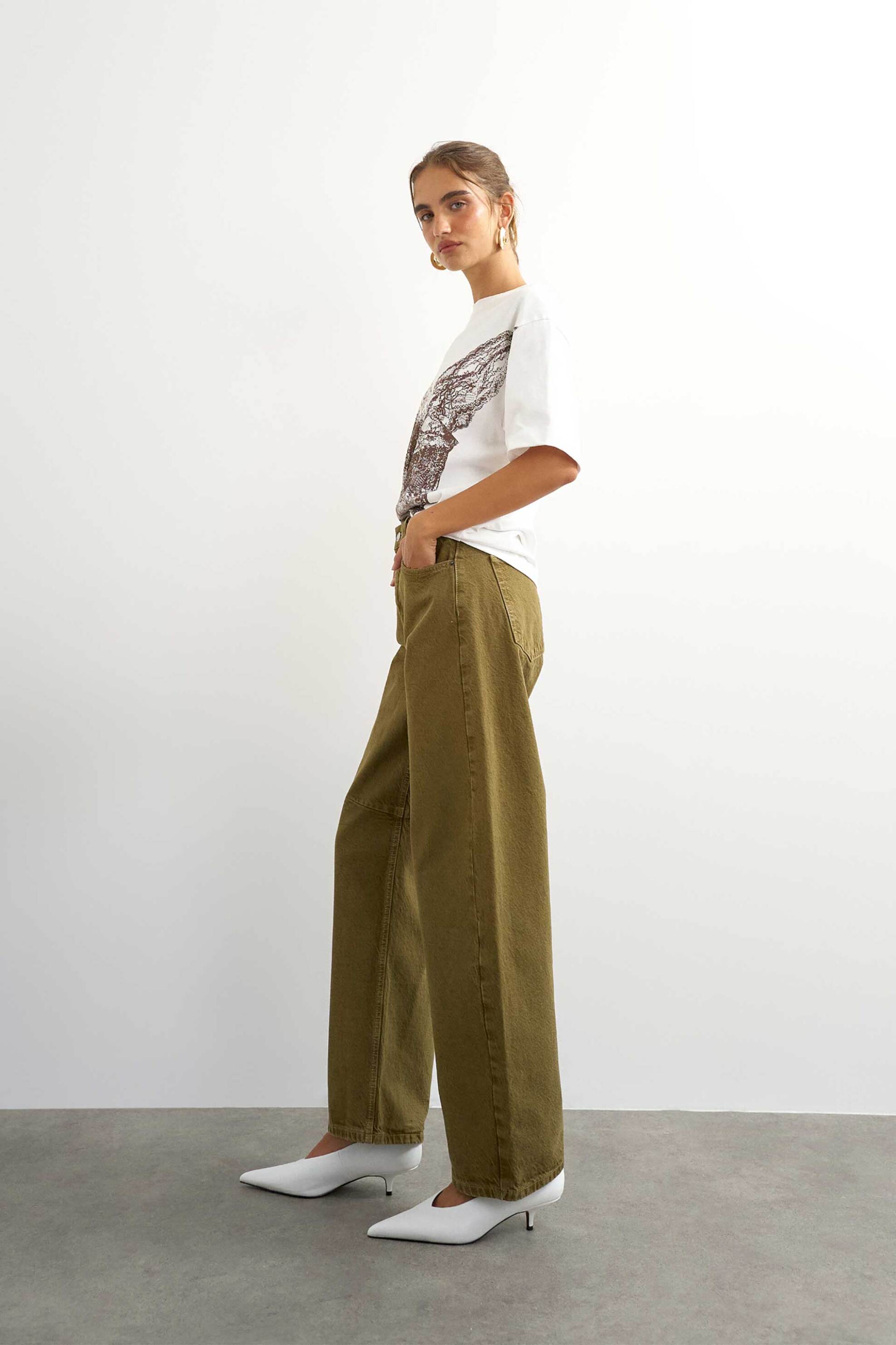 TOPSHOP Topshop γυναικείο τζιν παντελόνι "Barrel" - 31002144 Λαδί - 2