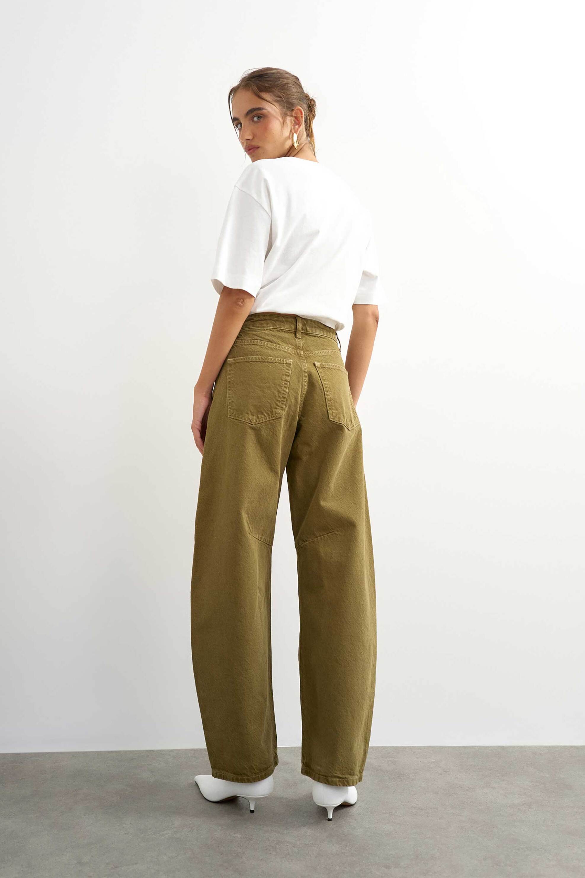 TOPSHOP Topshop γυναικείο τζιν παντελόνι "Barrel" - 31002144 Λαδί - 4