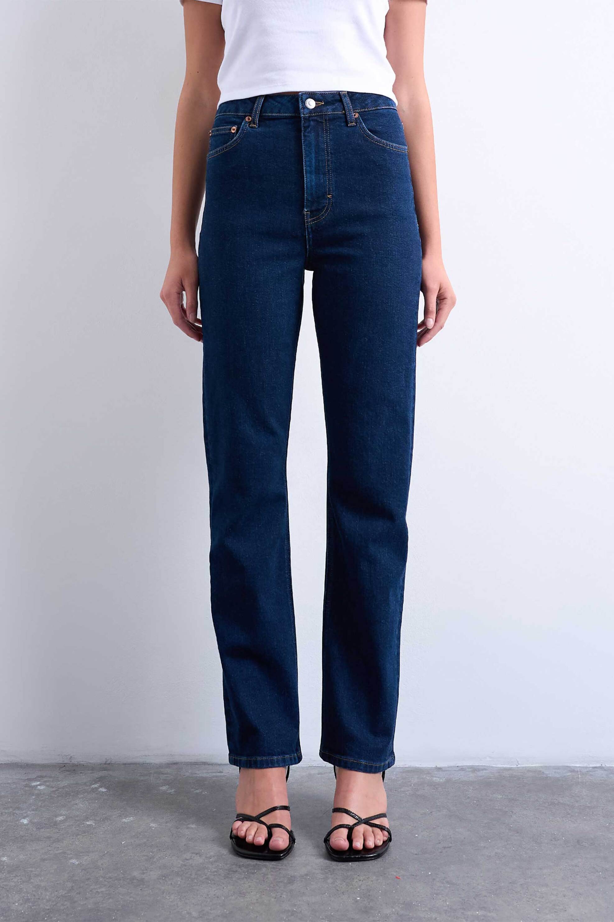Topshop γυναικείο ψηλόμεσο τζιν παντελόνι Slim Straight Fit 