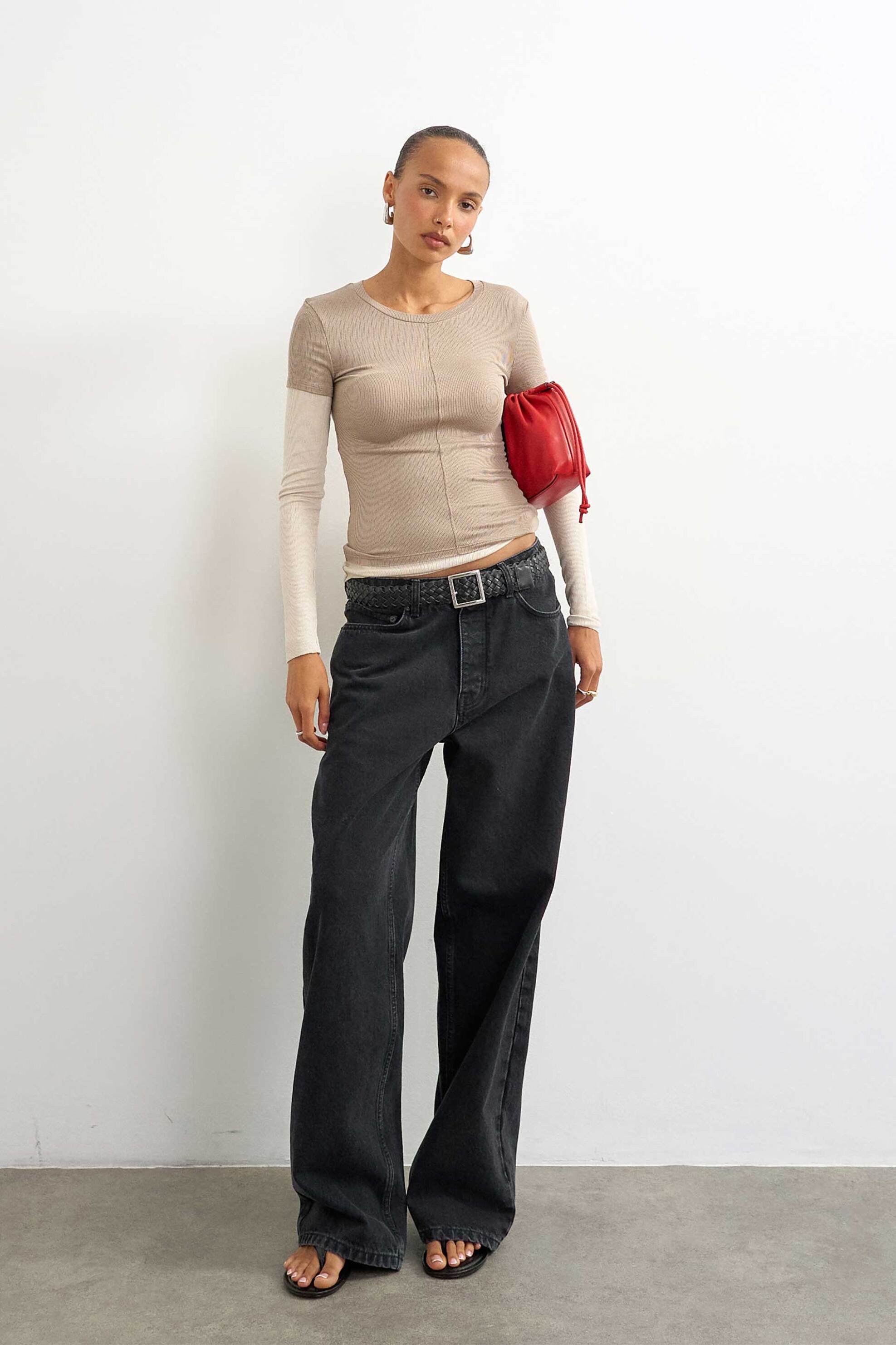 Topshop γυναικείο τοπ ribbed 