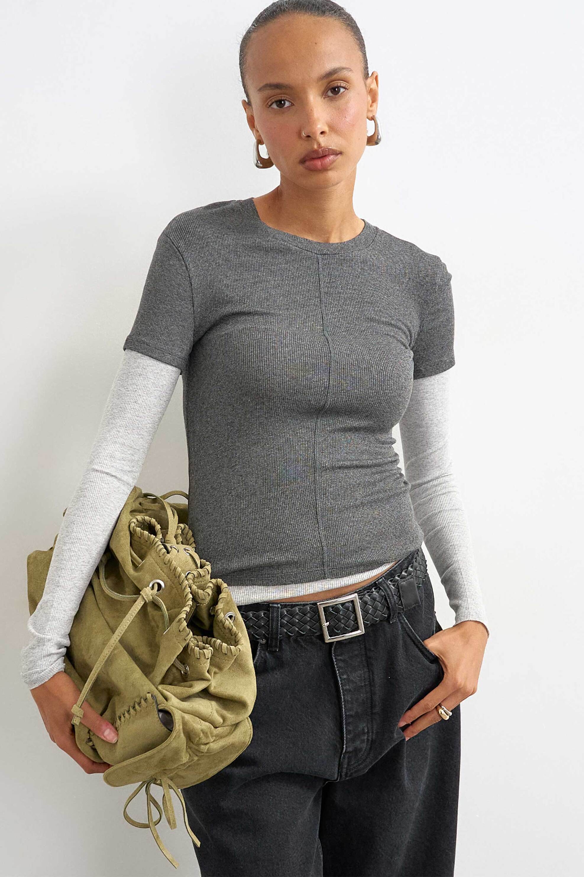 Topshop γυναικείο τοπ ribbed 