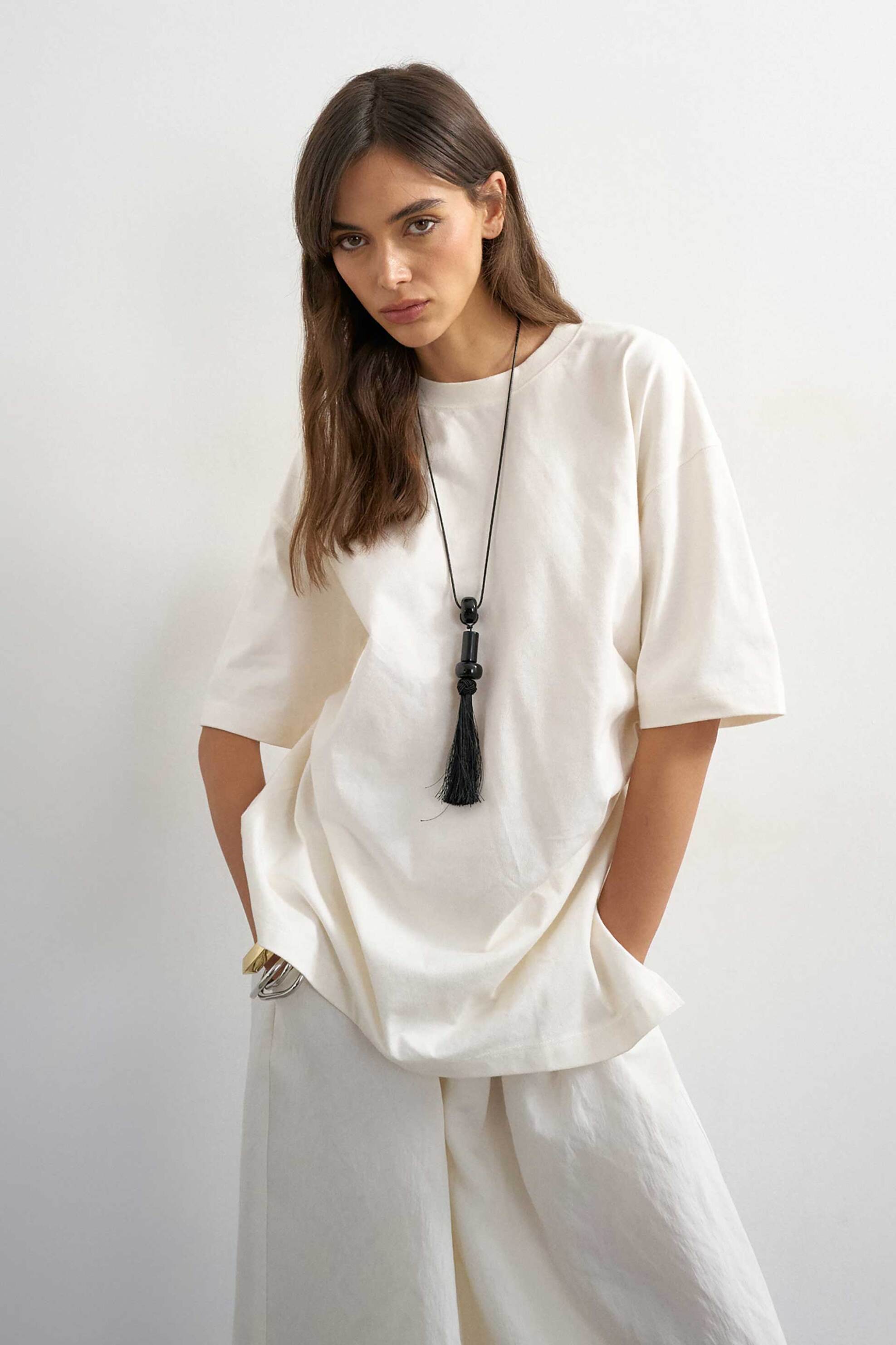 Topshop γυναικείο T-shirt μονόχρωμο Oversize Fit 