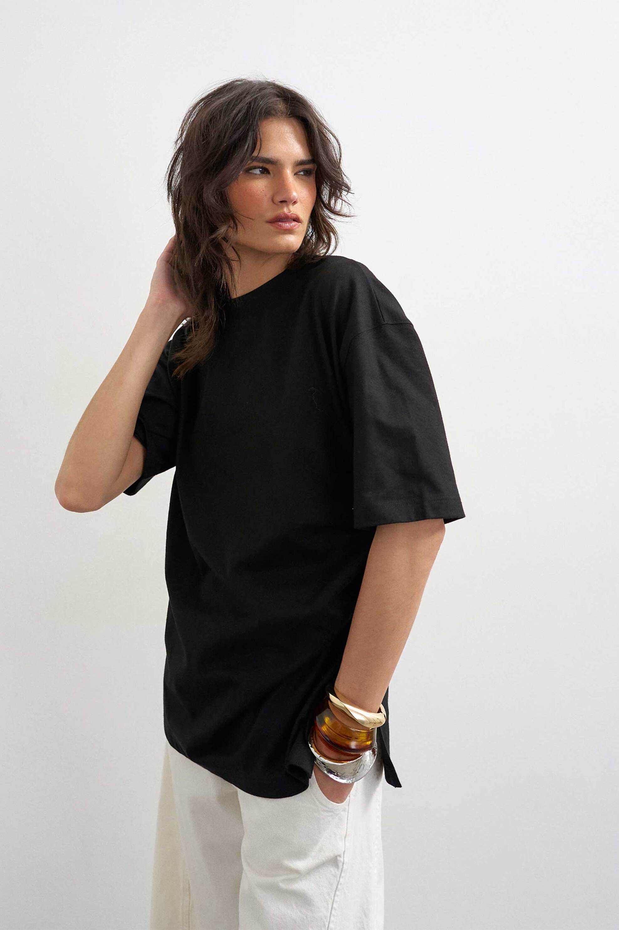 Topshop γυναικείο T-shirt μονόχρωμο Oversize Fit 