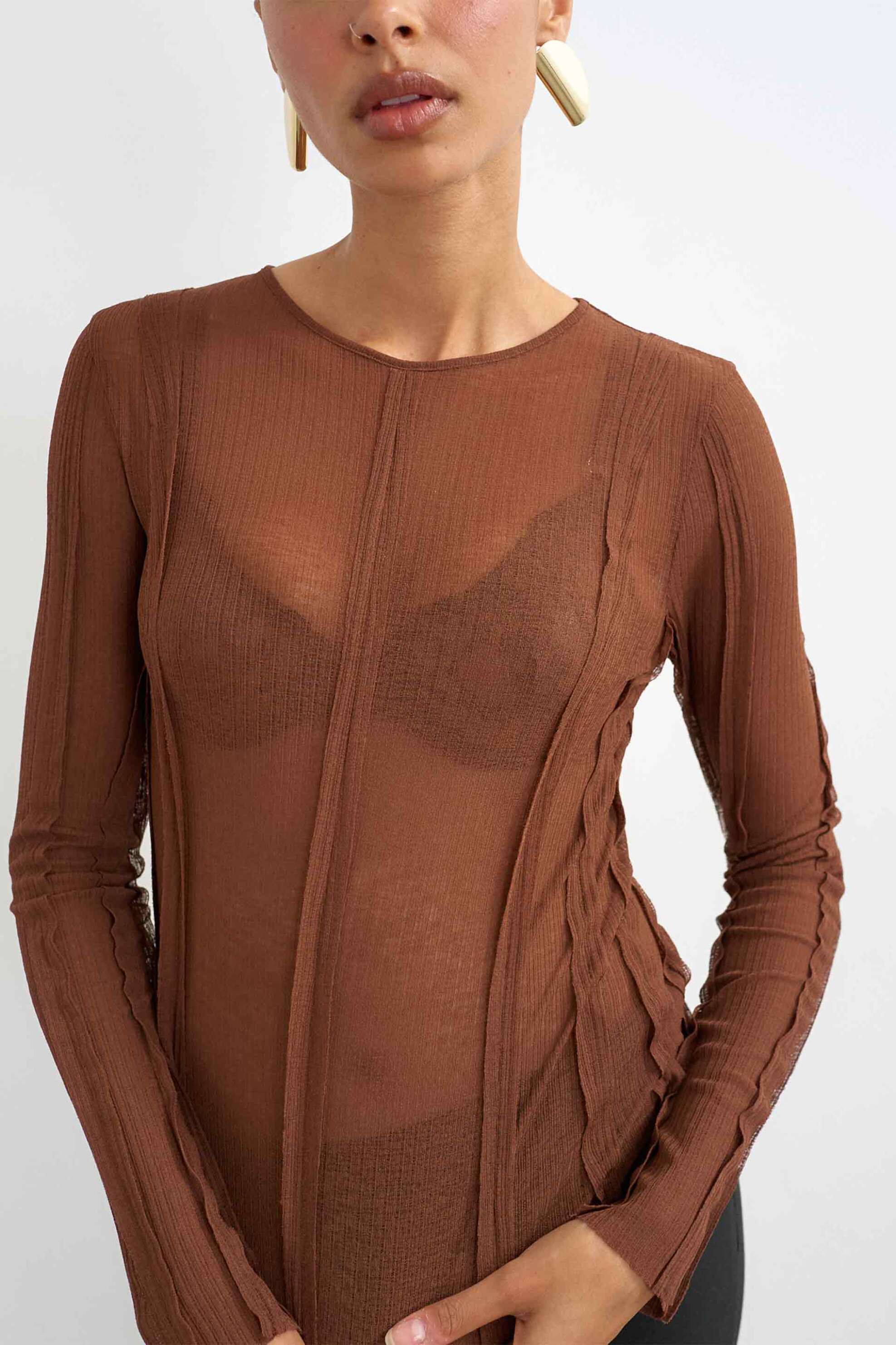 Topshop γυναικεία μπλούζα μονόχρωμη με μακρύ μανίκι 