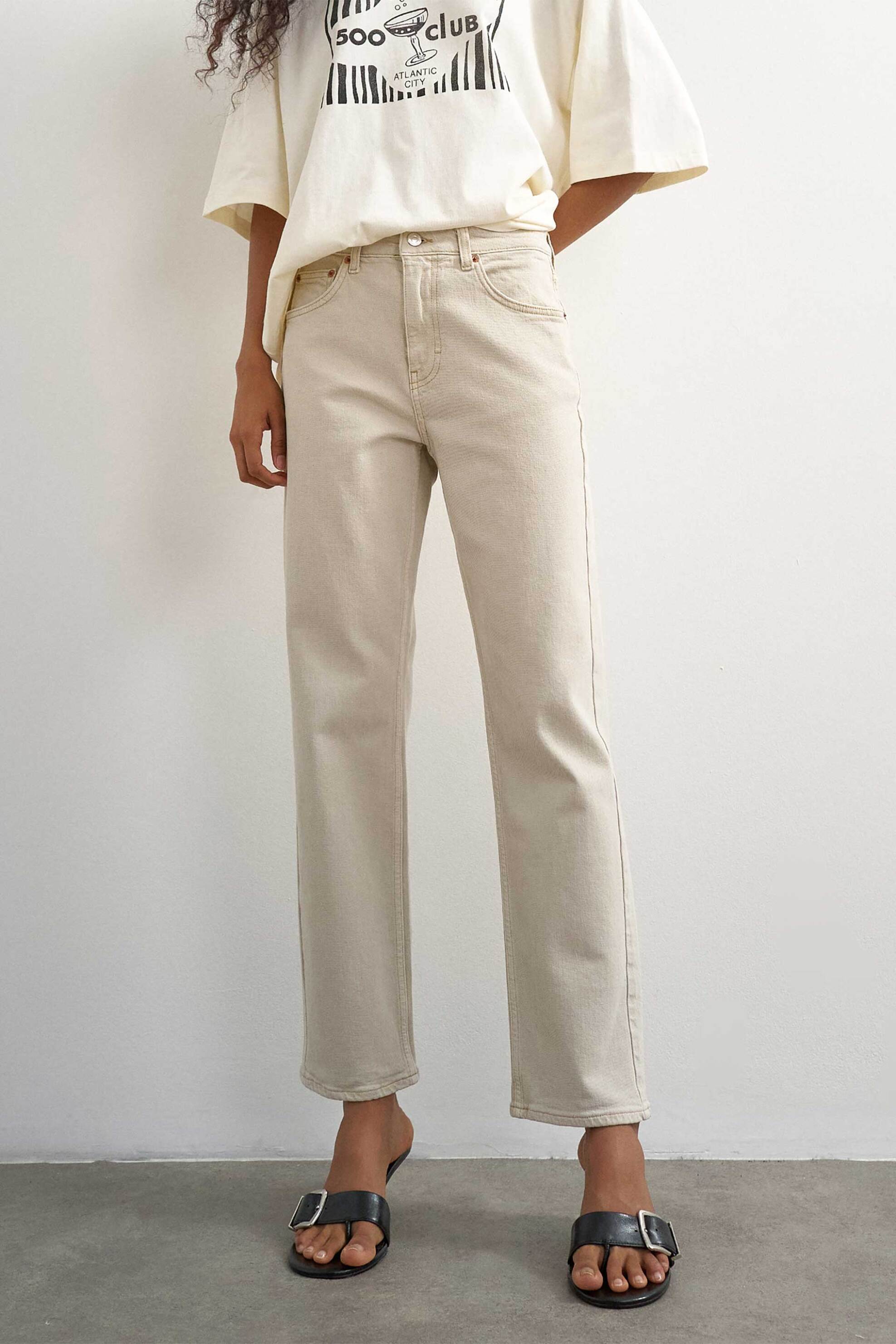TOPSHOP Topshop γυναικείο τζιν παντελόνι Regular Fit "Orson" - 31002148 Εκρού - 2