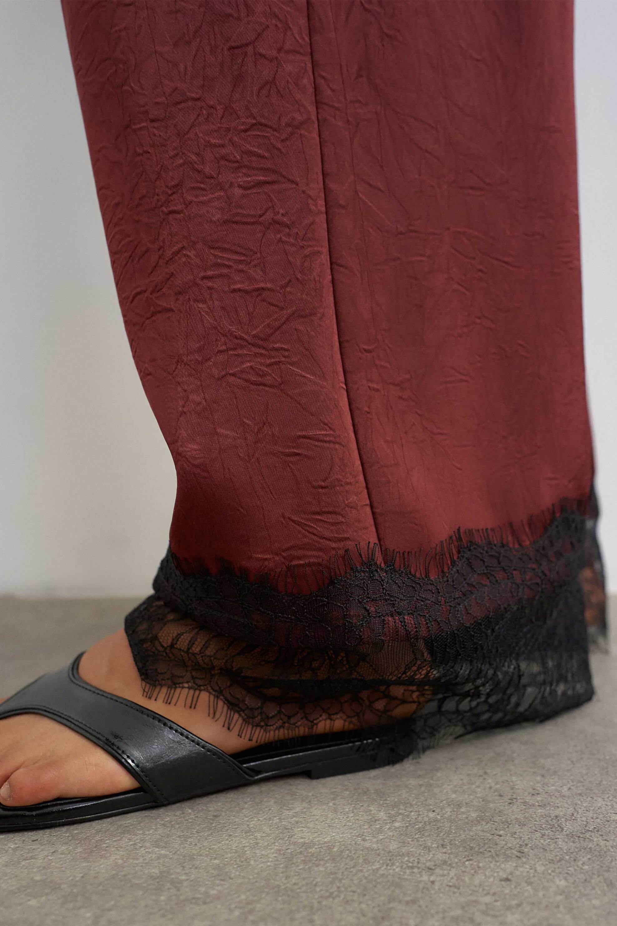 TOPSHOP Topshop γυναικείο παντελόνι με δαντέλα "Emma" - 31001559 Μπορντό - 4