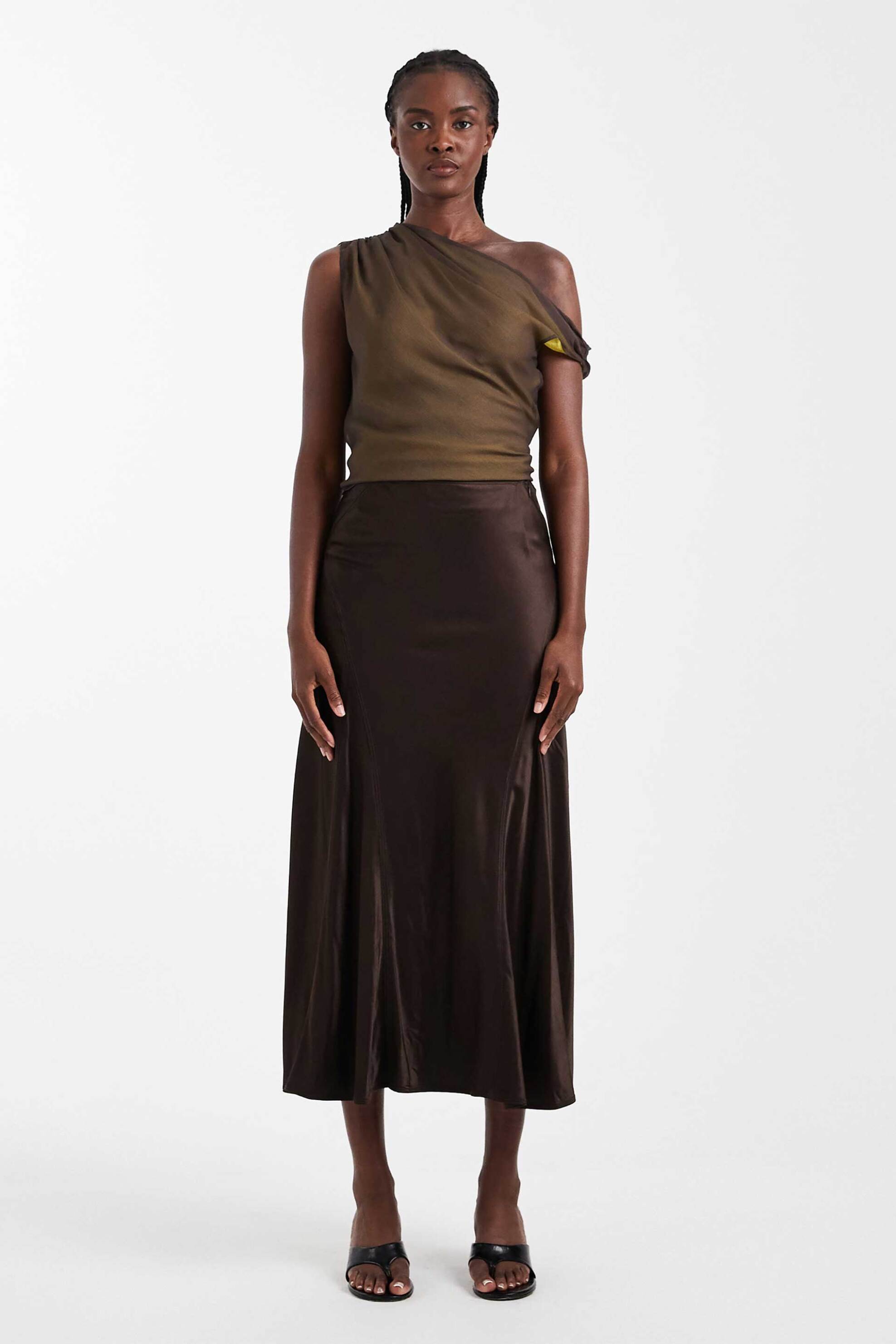 Topshop γυναικεία midi φούστα σατέν 