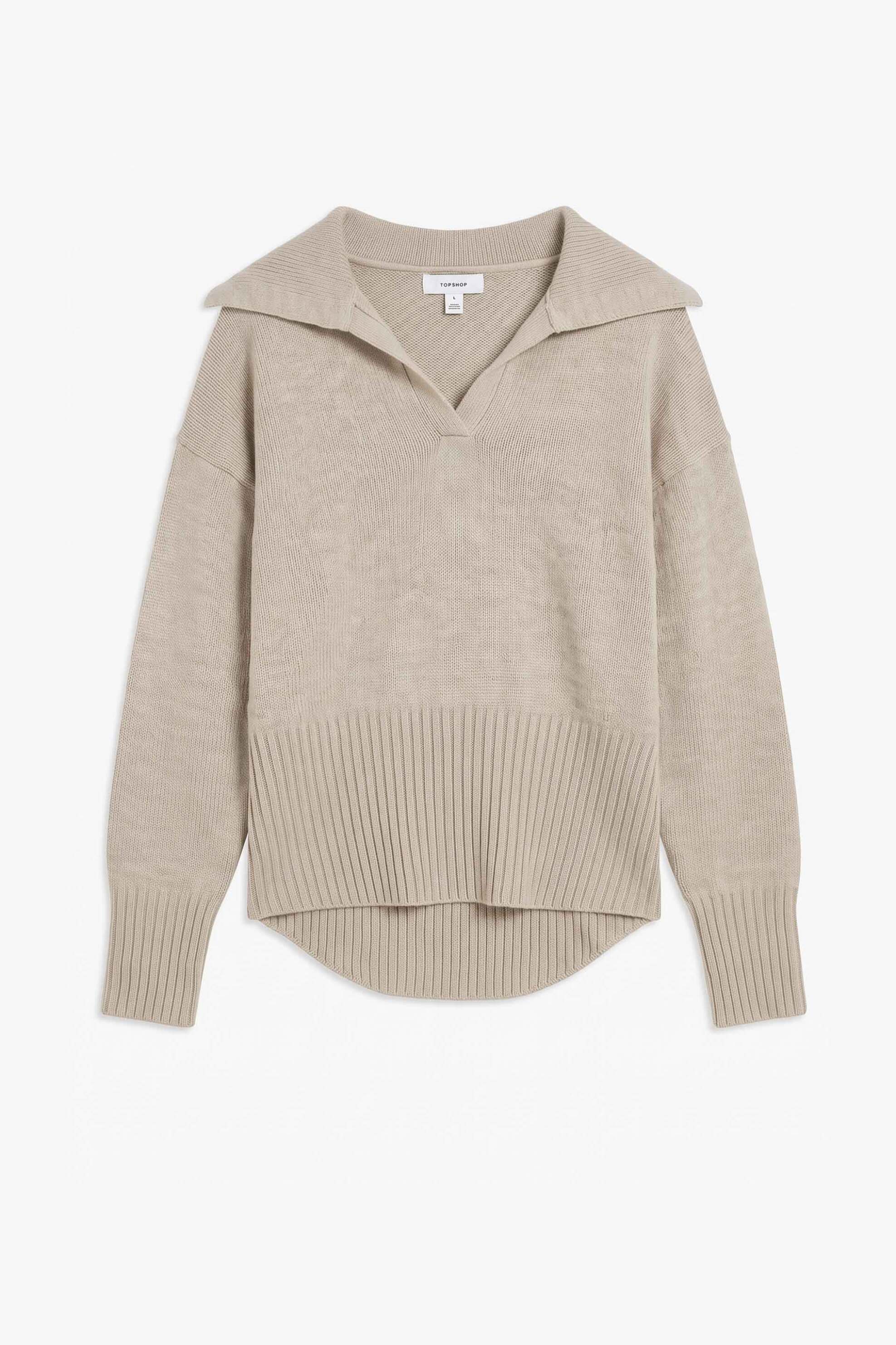 Topshop γυναικείο πουλόβερ με πόλο γιακά 