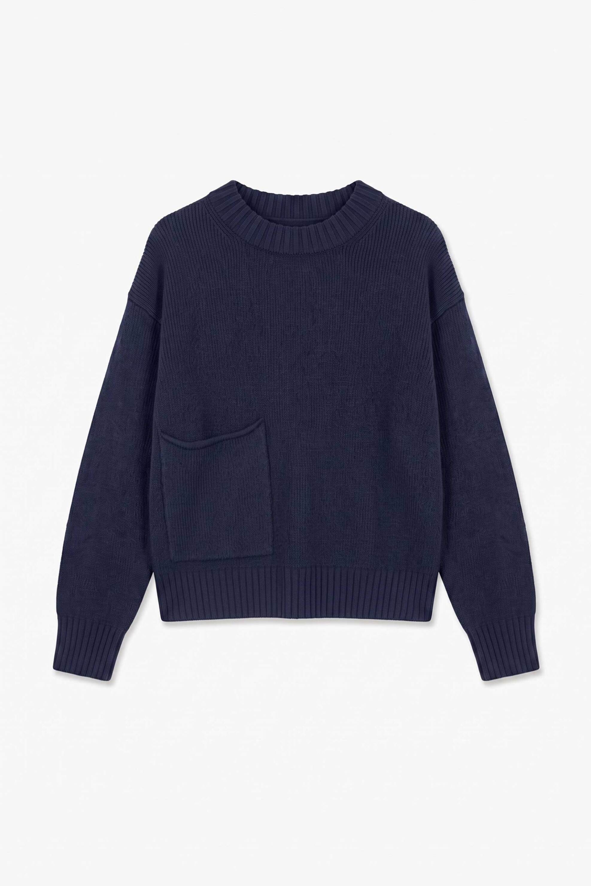 TOPSHOP Topshop γυναικείο πουλόβερ με τσέπη "Frankie" - 31001417 Μπλε Σκούρο - 4
