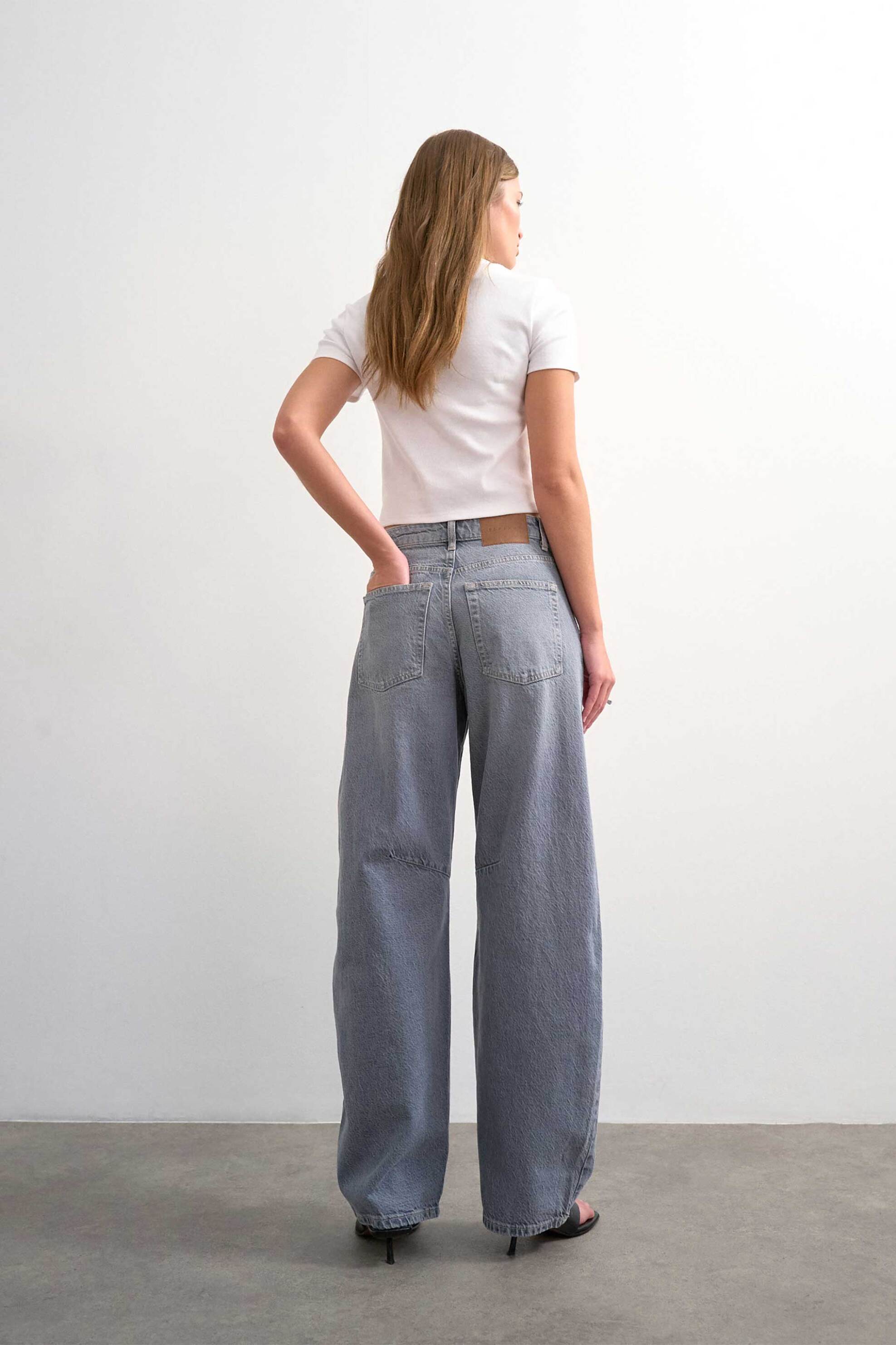 TOPSHOP Topshop γυναικείο τζιν παντελόνι "Barrel" - 31001638 Γκρι - 3