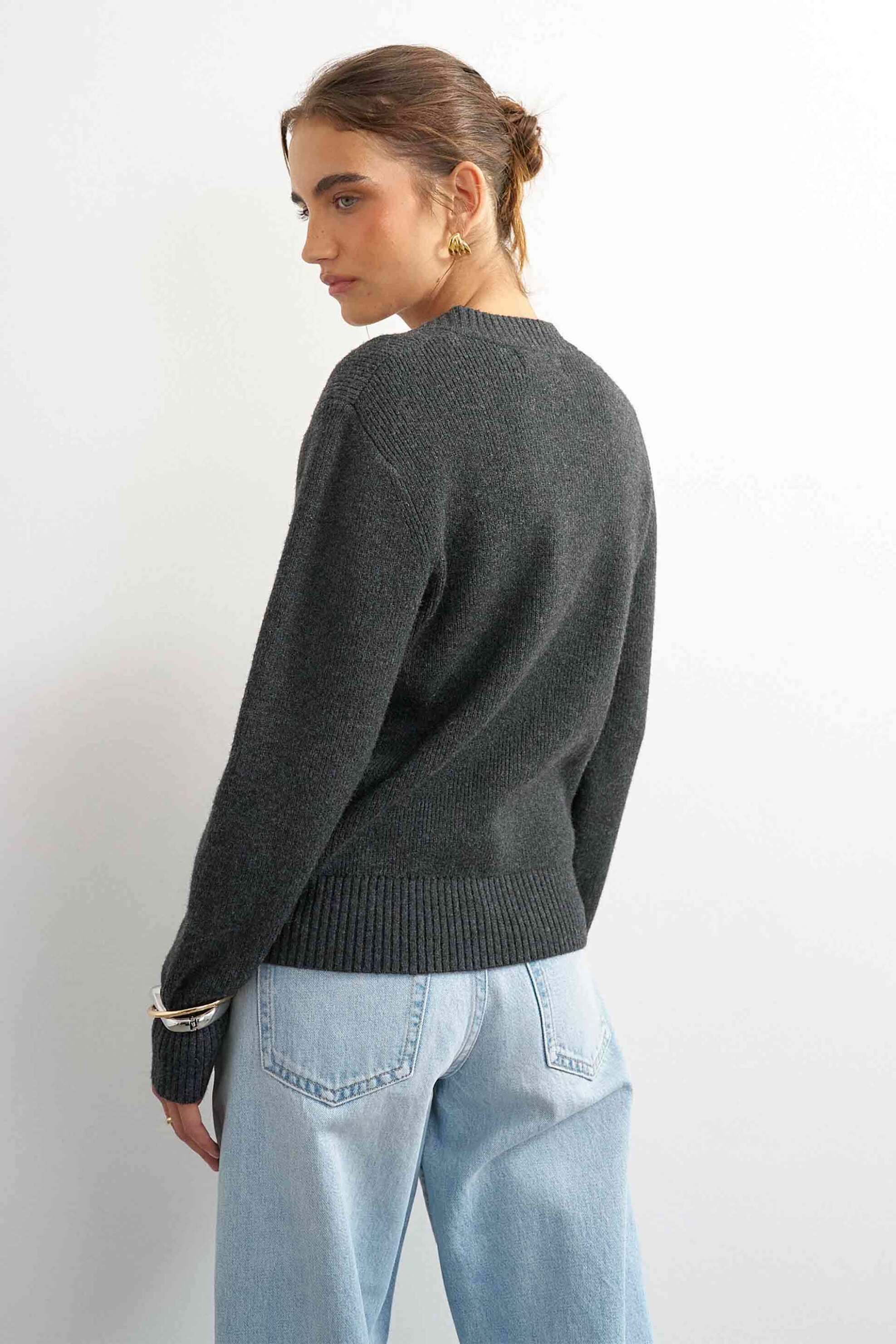 TOPSHOP Topshop γυναικεία πλεκτή ζακέτα "Fillipa" - 31001412 Γκρι - 3