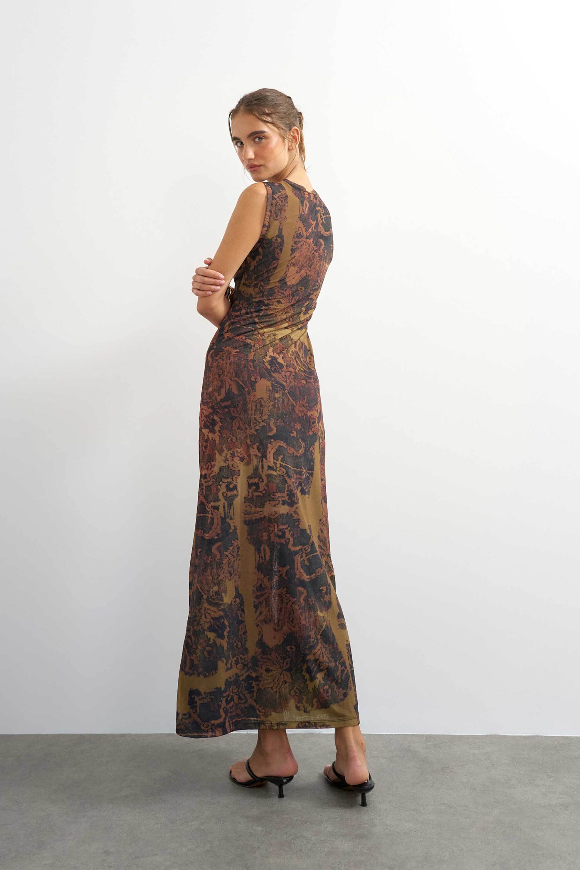 TOPSHOP Topshop γυναικείο midi φόρεμα "Esther" - 31002233 Ταμπά - 3