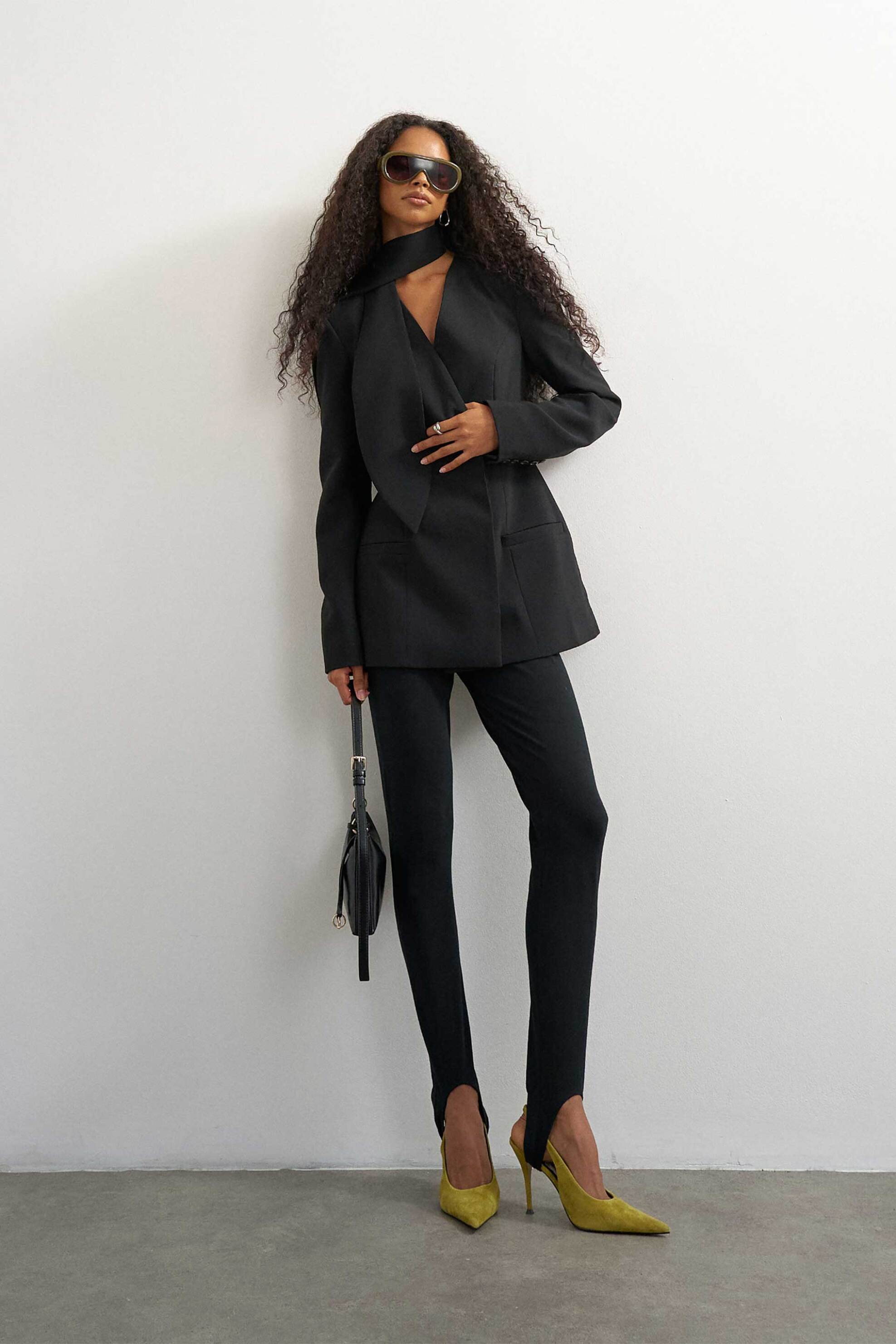 TOPSHOP Topshop γυναικείο σακάκι με V λαιμόκοψη "Asli" - 31002199 Μαύρο - 3