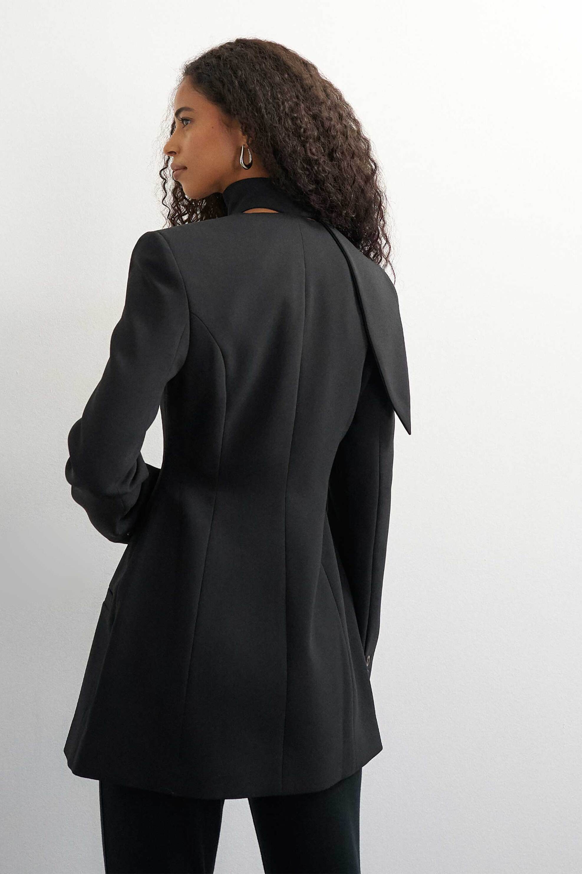 TOPSHOP Topshop γυναικείο σακάκι με V λαιμόκοψη "Asli" - 31002199 Μαύρο - 4