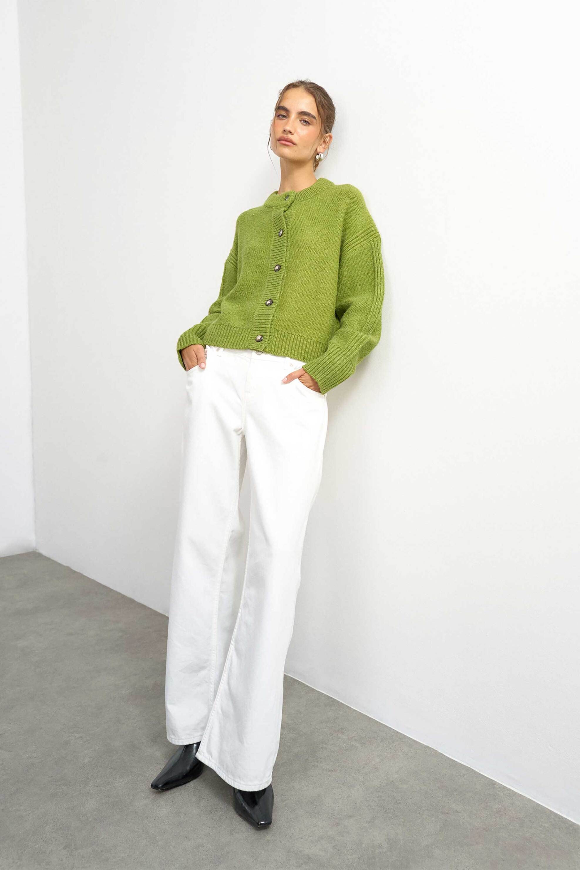 TOPSHOP Topshop γυναικεία πλεκτή ζακέτα " Flora" - 31001413 Πράσινο - 3