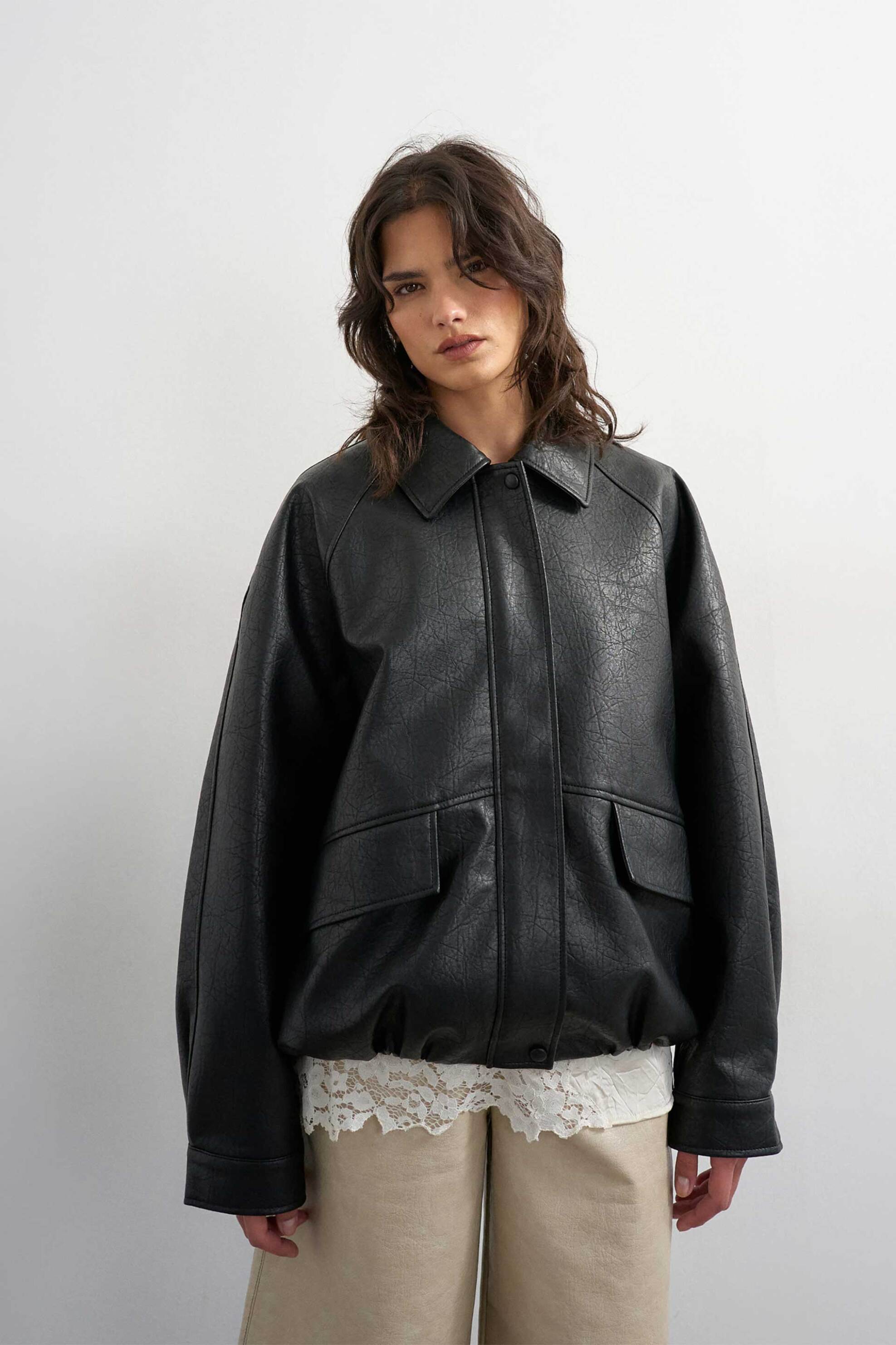 Topshop γυναικείο jacket faux δέρμα 