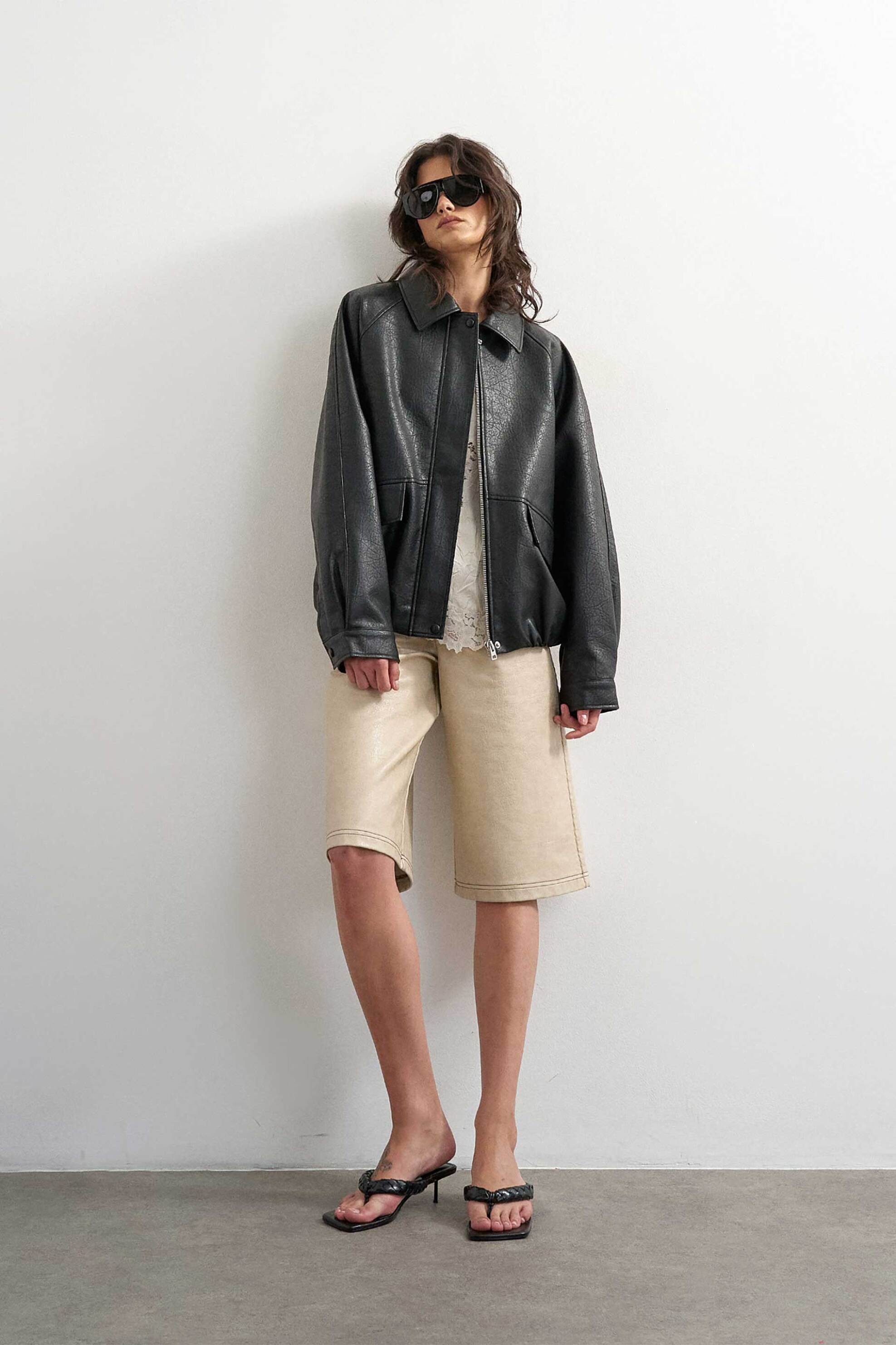 TOPSHOP Topshop γυναικείο jacket faux δέρμα "Toppa" - 31001593 Μαύρο - 3