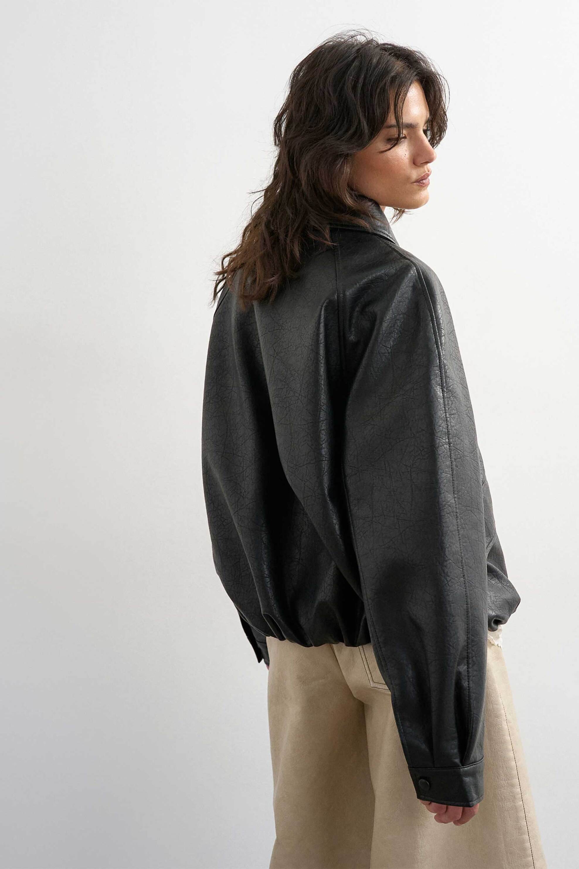 TOPSHOP Topshop γυναικείο jacket faux δέρμα "Toppa" - 31001593 Μαύρο - 4