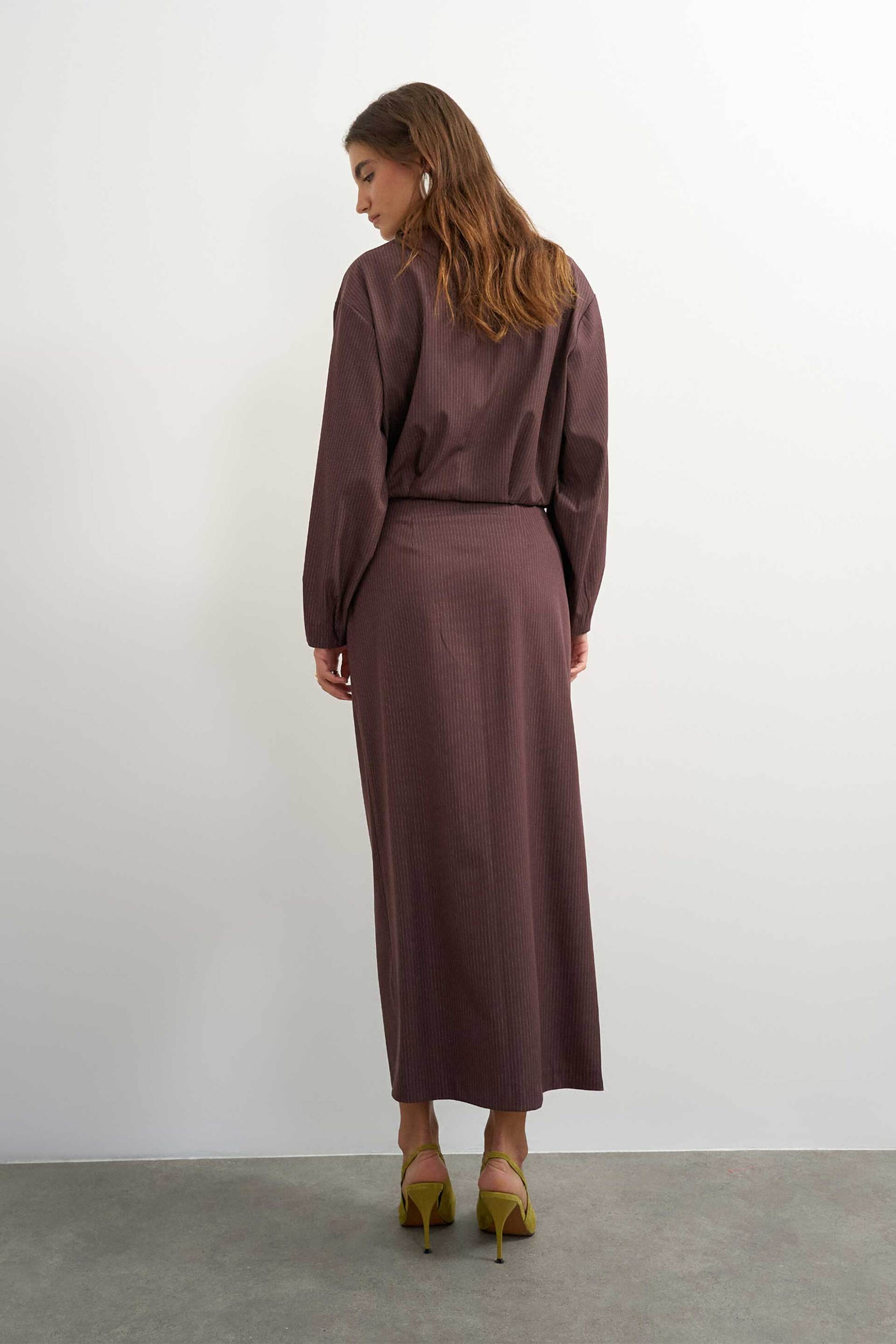 TOPSHOP Topshop γυναικεία midi φούστα "Aril" - 31002189 Καφέ - 3