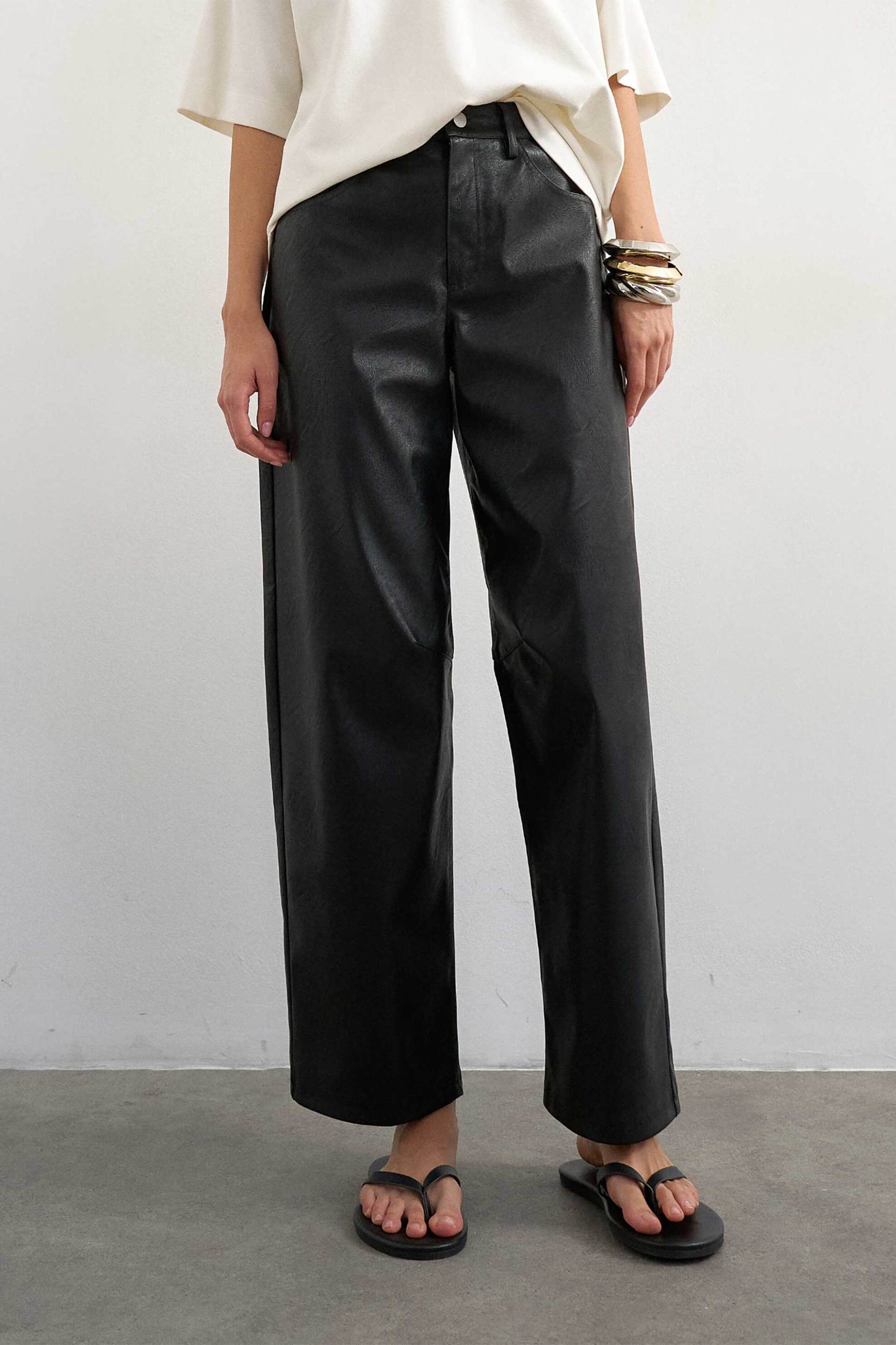 Topshop γυναικείο παντελόνι faux δέρμα 