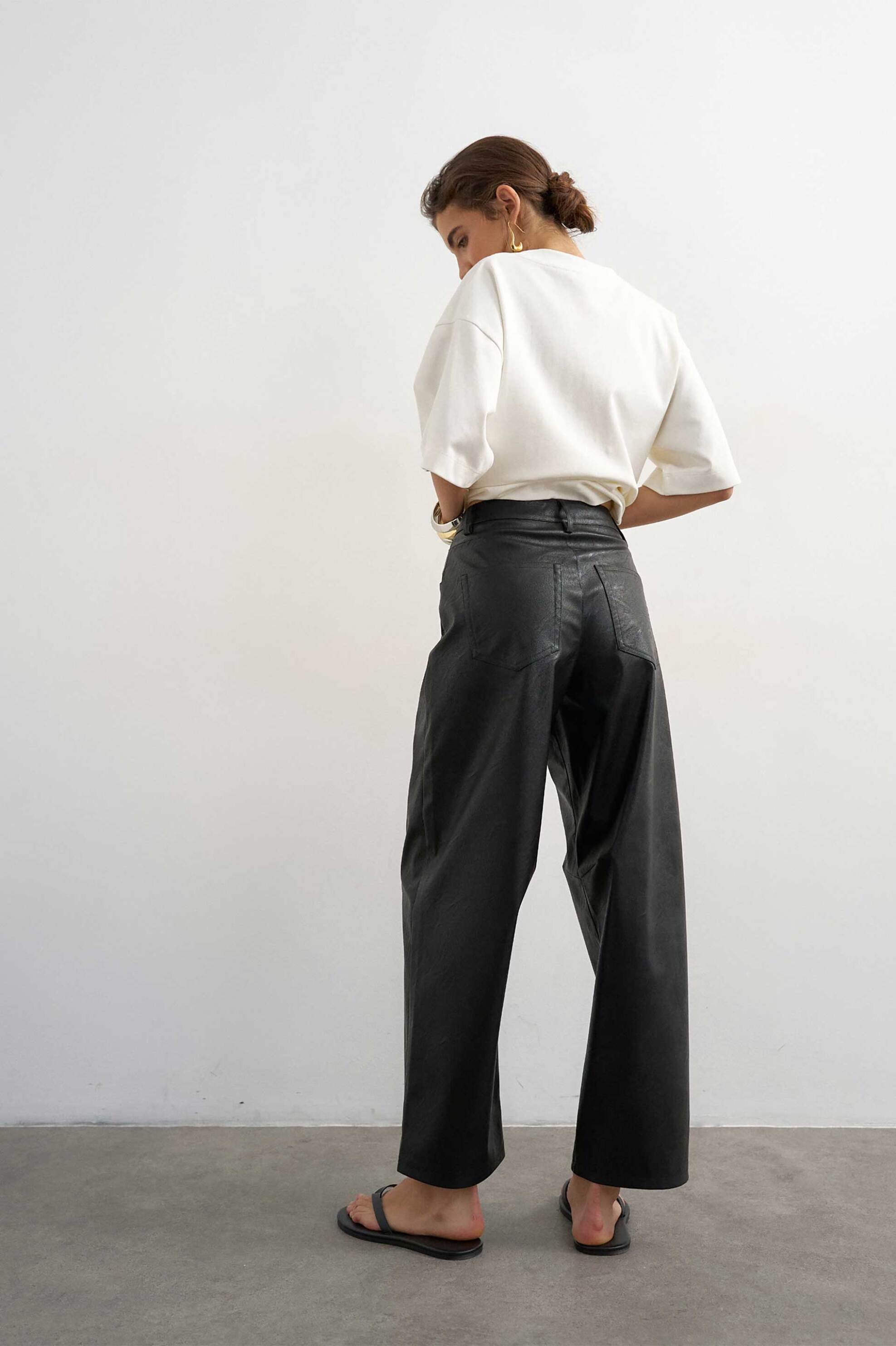 TOPSHOP Topshop γυναικείο παντελόνι faux δέρμα "Talla" - 31001550 Μαύρο - 3