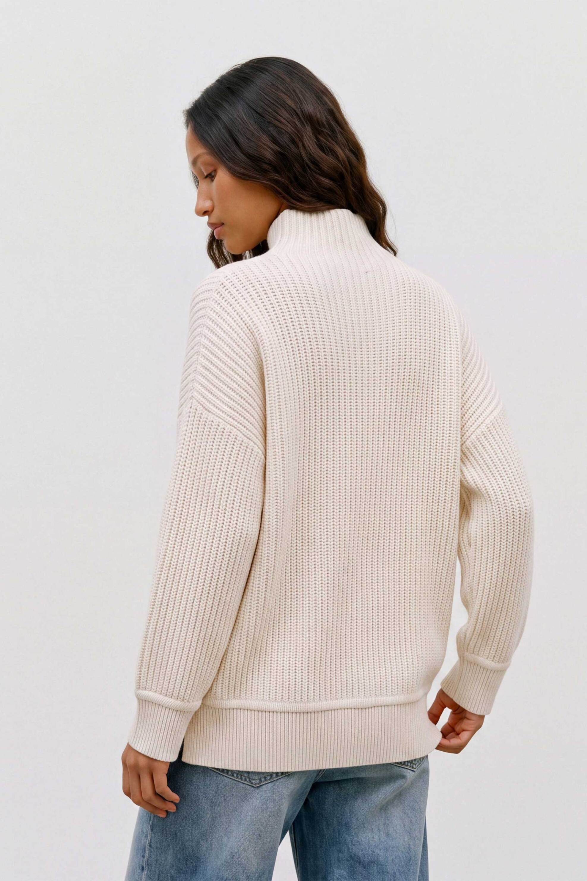 TOPSHOP Topshop γυναικείο πουλόβερ με ζιβάγκο "Rosa" - 31001646 Εκρού - 4