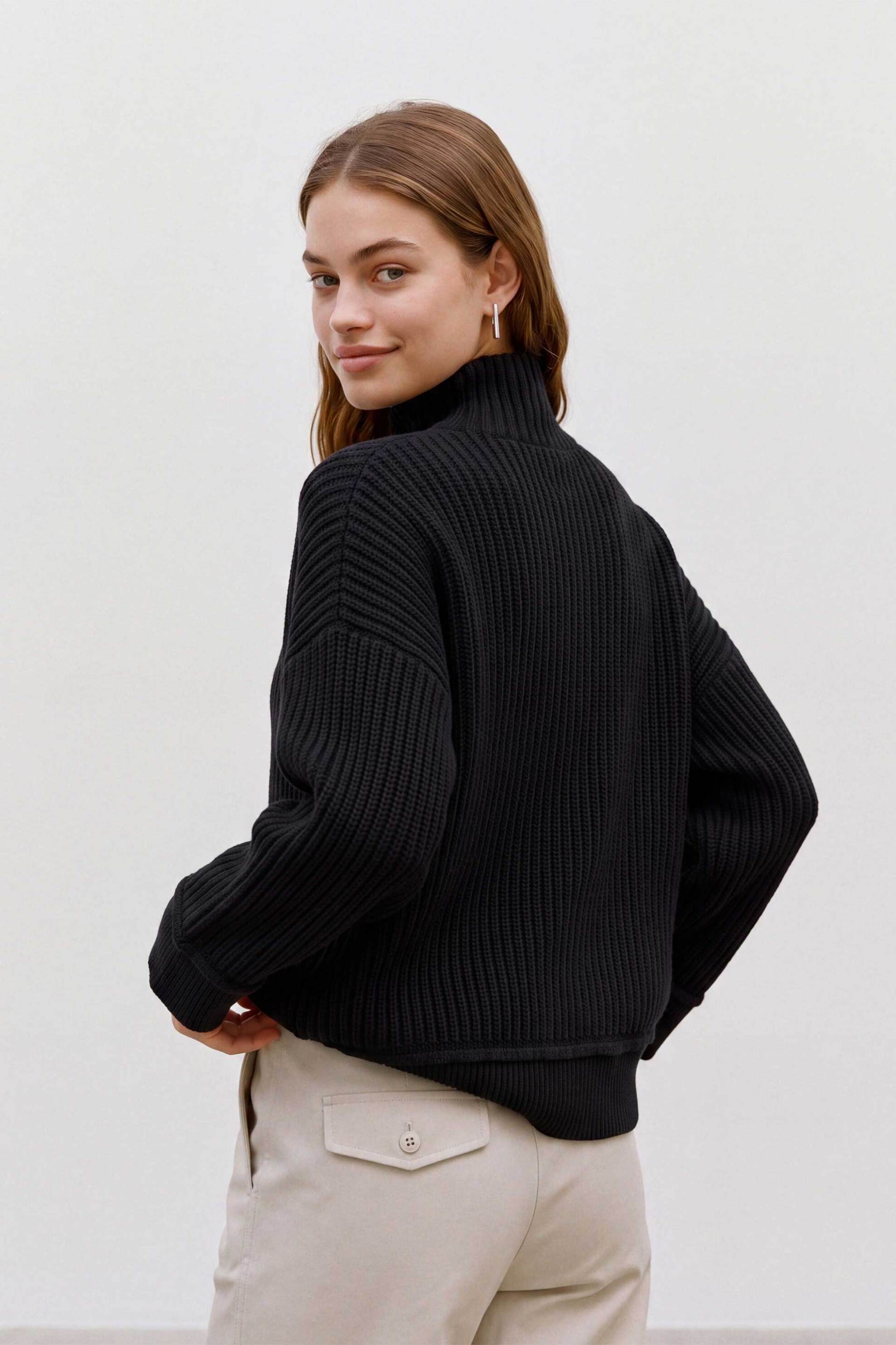 TOPSHOP Topshop γυναικείο πουλόβερ με ζιβάγκο "Rosa" - 31001646 Μαύρο - 3