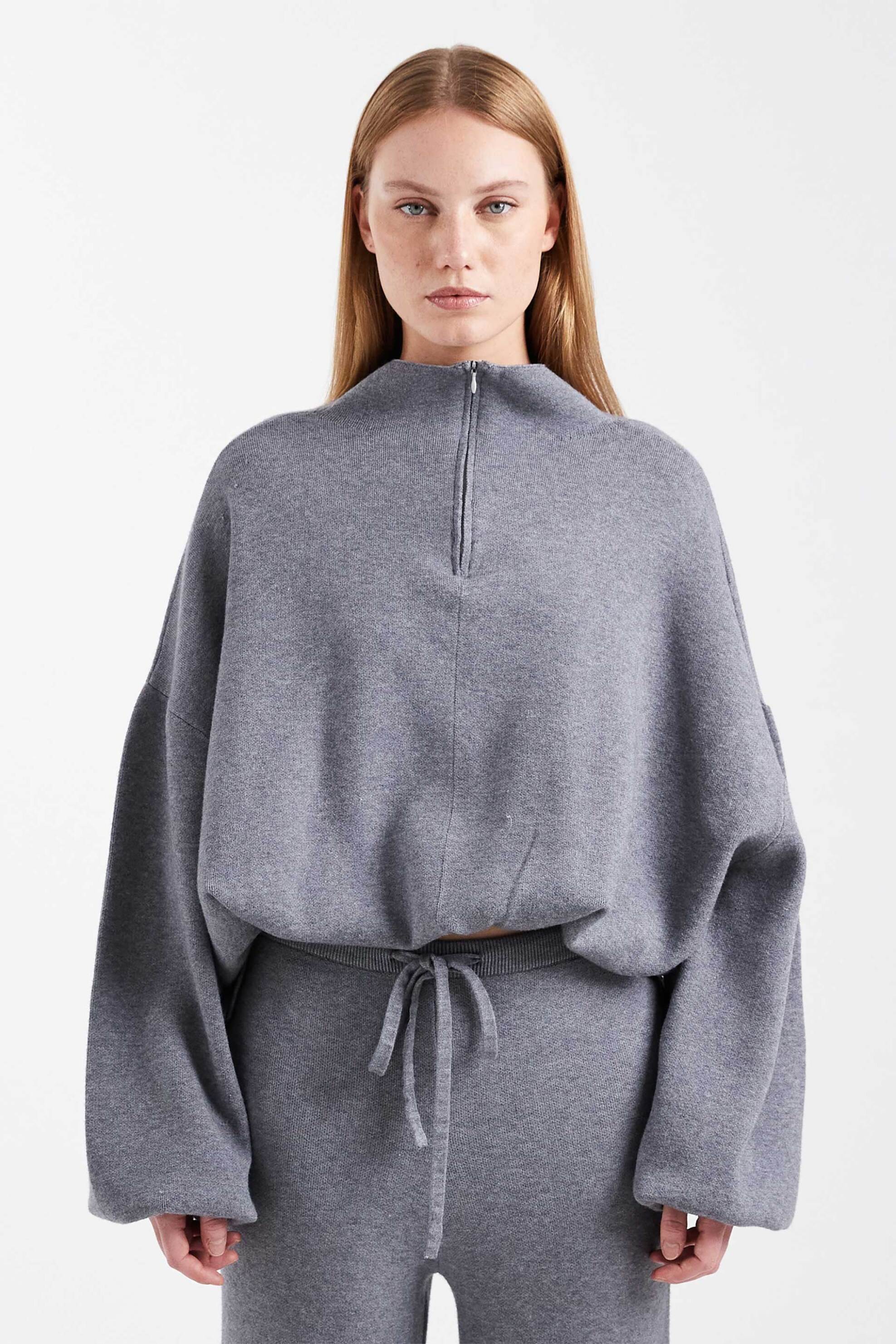 Topshop γυναικεία πλεκτή μπλούζα με φερμουάρ 3/4 