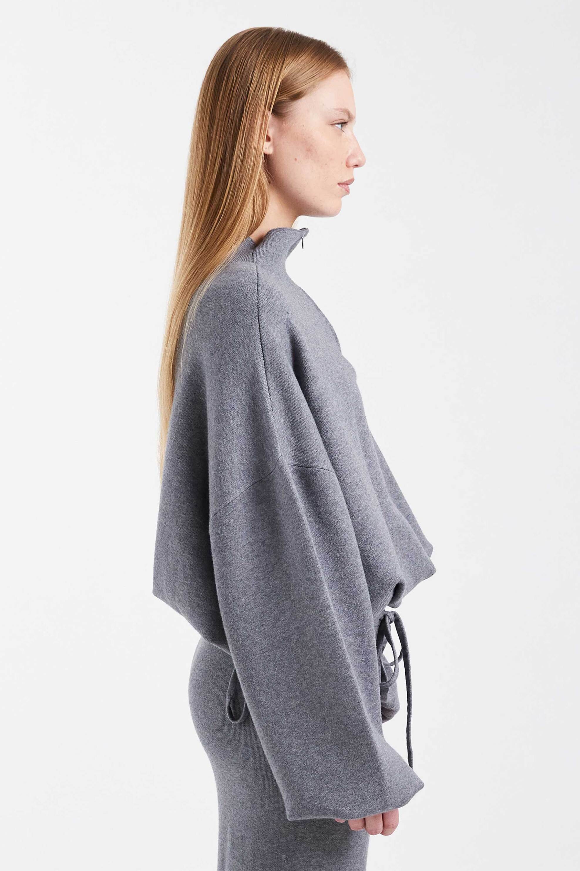 Topshop γυναικεία πλεκτή μπλούζα με φερμουάρ 3/4 